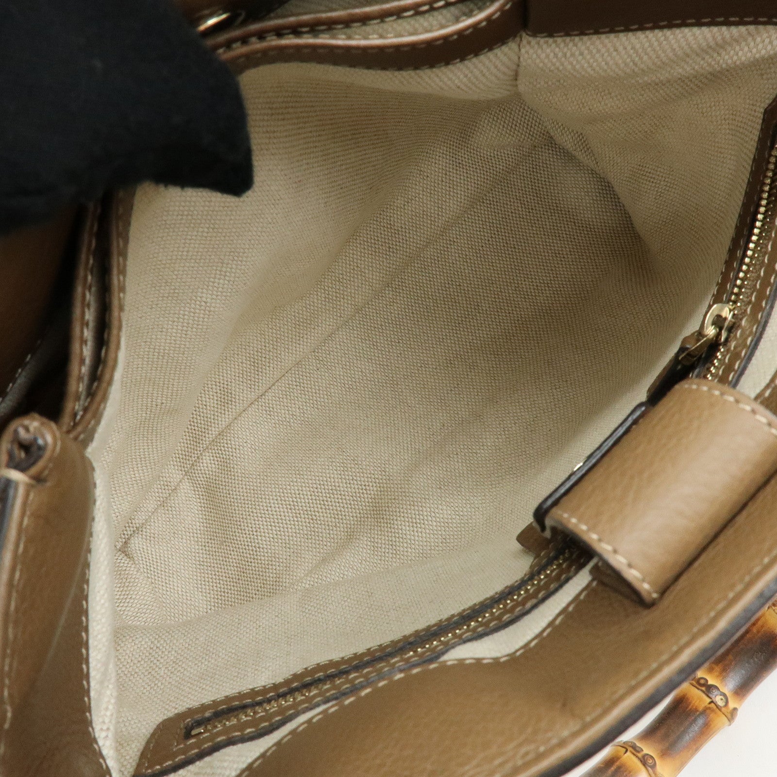 GUCCI Bamboo Canvas Leather 2Way Hand Bag Flower Print Brown 308360