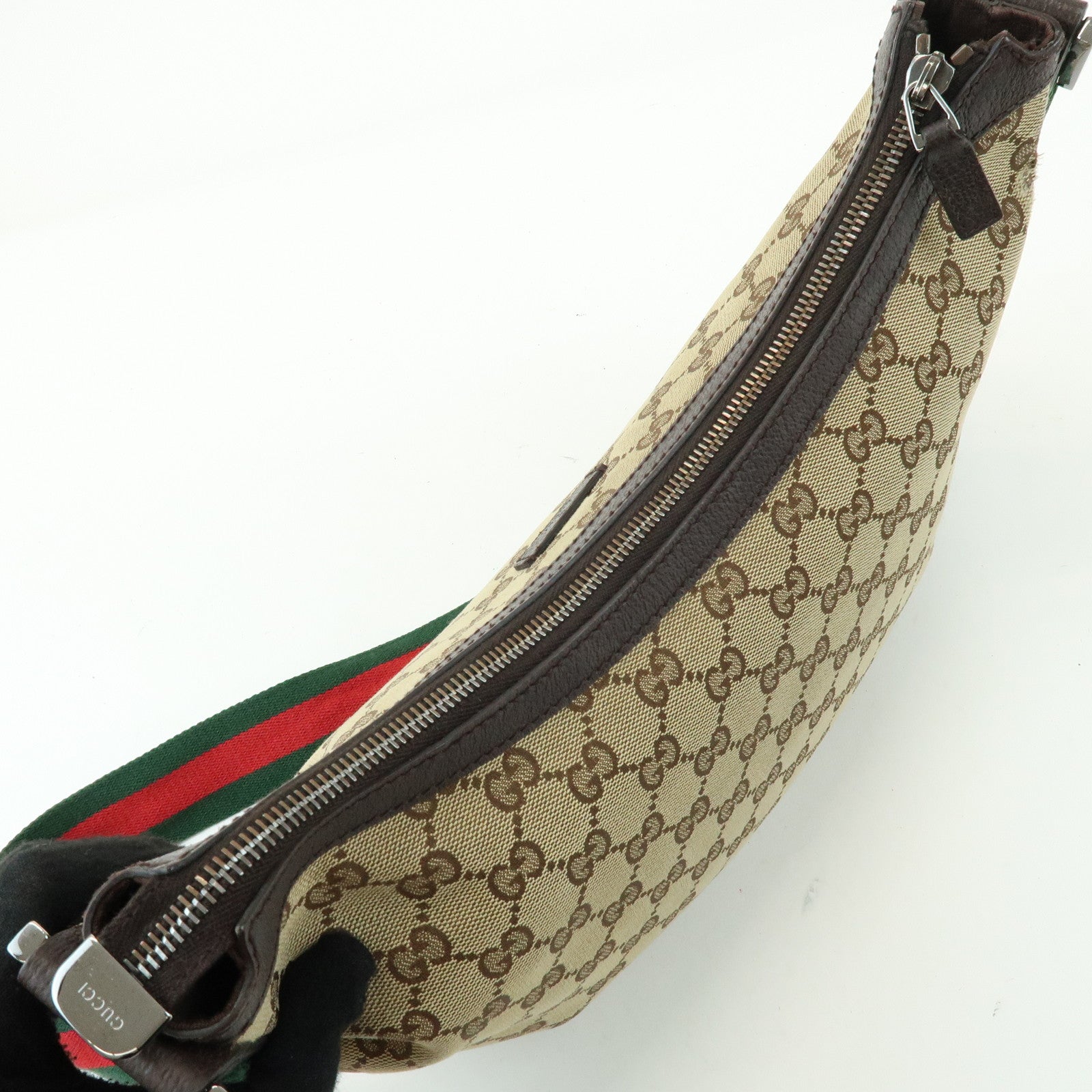 GUCCI Sherry GG Canvas Leather Shoulder Bag Beige Brown 181092