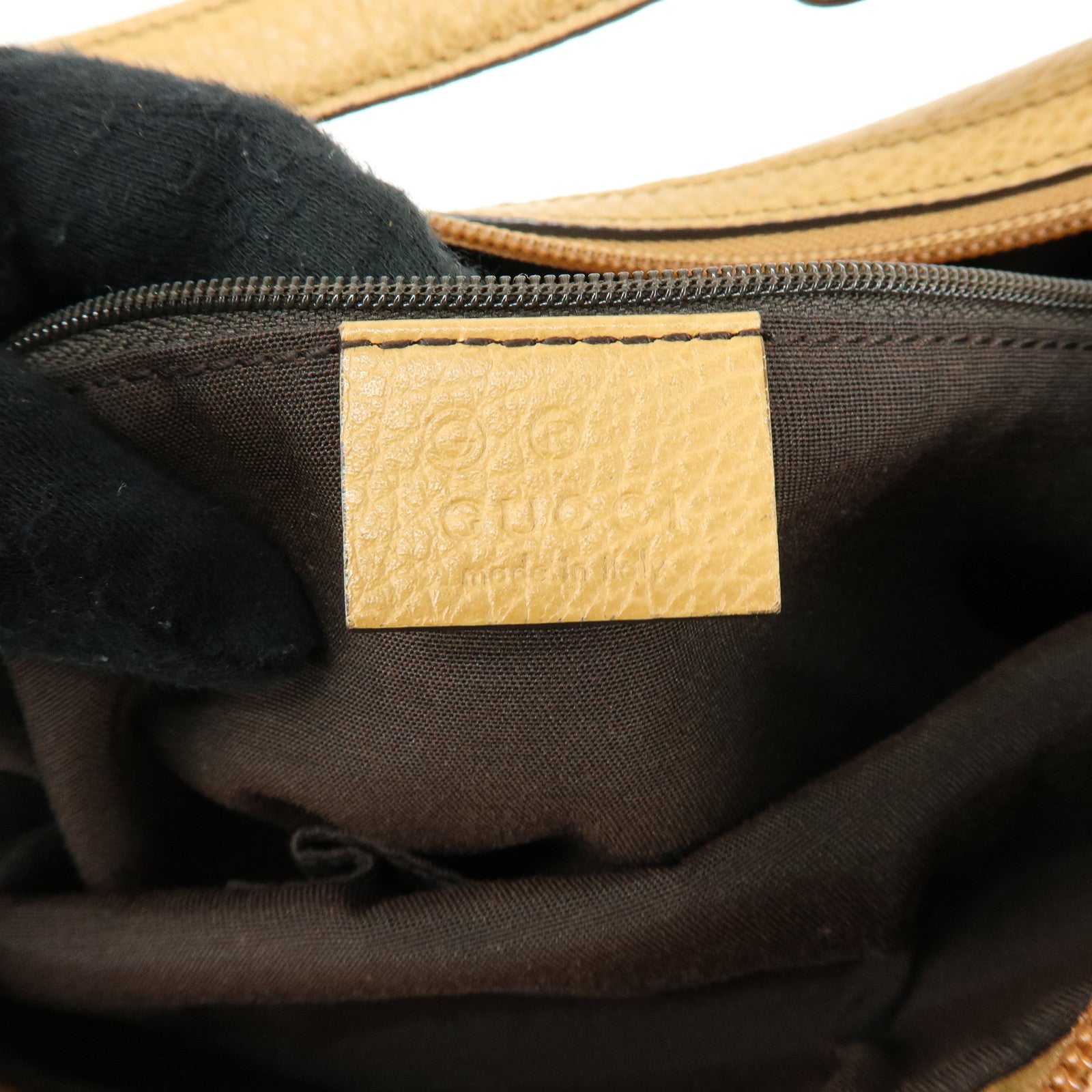 GUCCI Sherry Leather Shoulder Bag Hand Bag Beige 293596