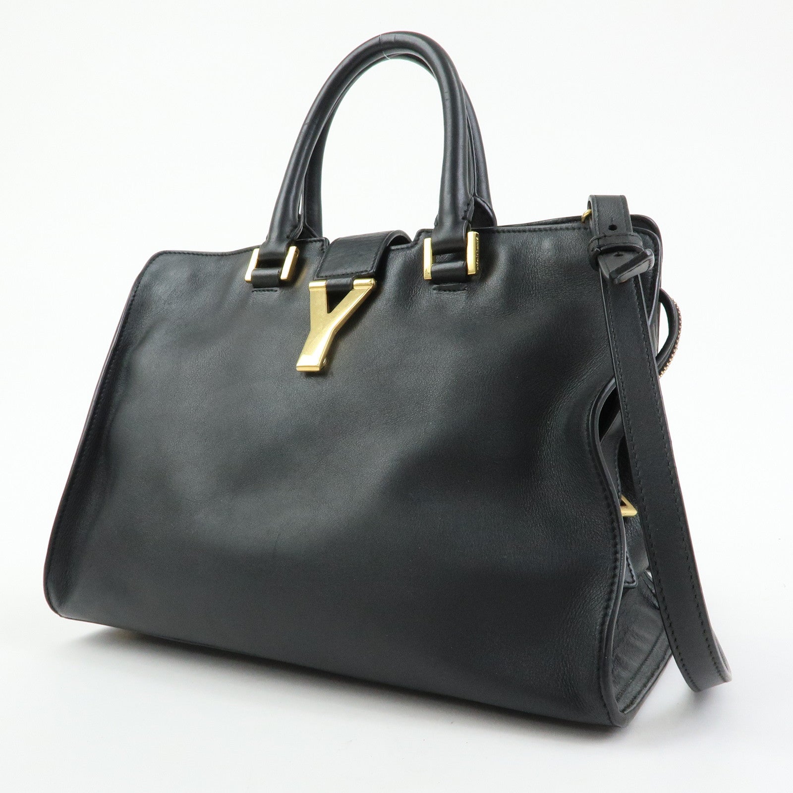 SAINT LAURENT PARIS Petit Cabas Y Line Leather 2WayBag Black 311210