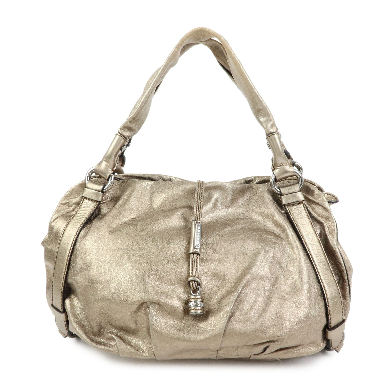 Celine Bittersweet Leather Shoulder Bag Hand Bag Hobo Bag Gold