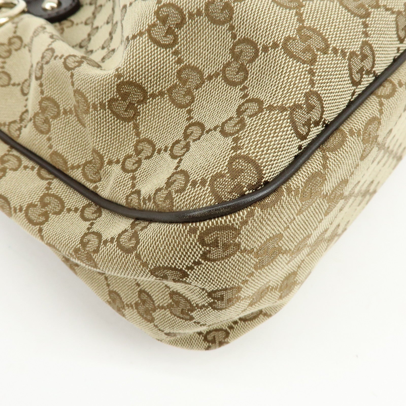 GUCCI Sukey GG Canvas Leather Tote Bag Hand Bag Beige Dark Brown 296835