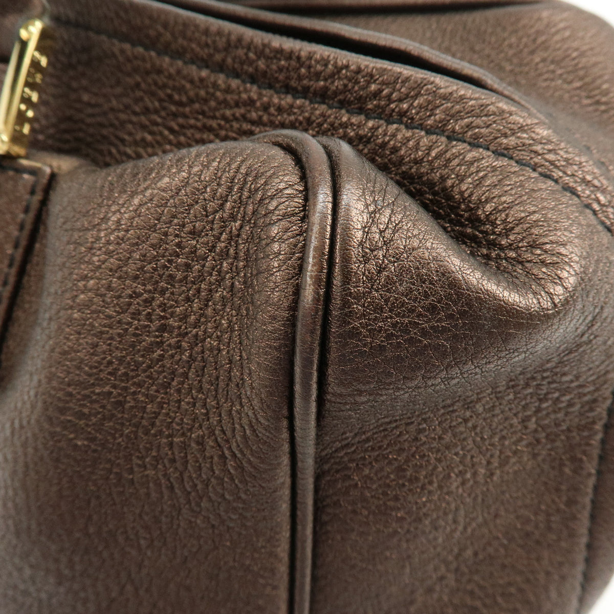 LOEWE Anagram Amazona 36 Hand Bag Boston Bag Metallic Brown