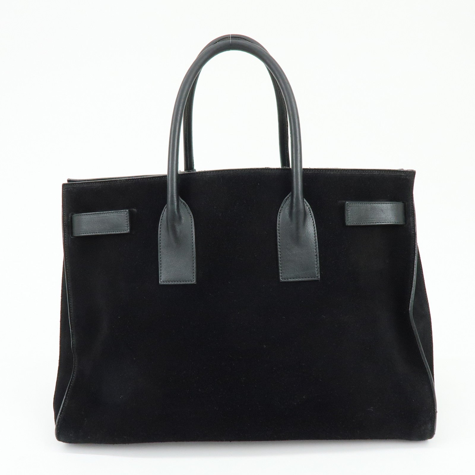 SAINT LAURENT PARIS Sac de Jour Leather Suede Hand Bag Black 319910