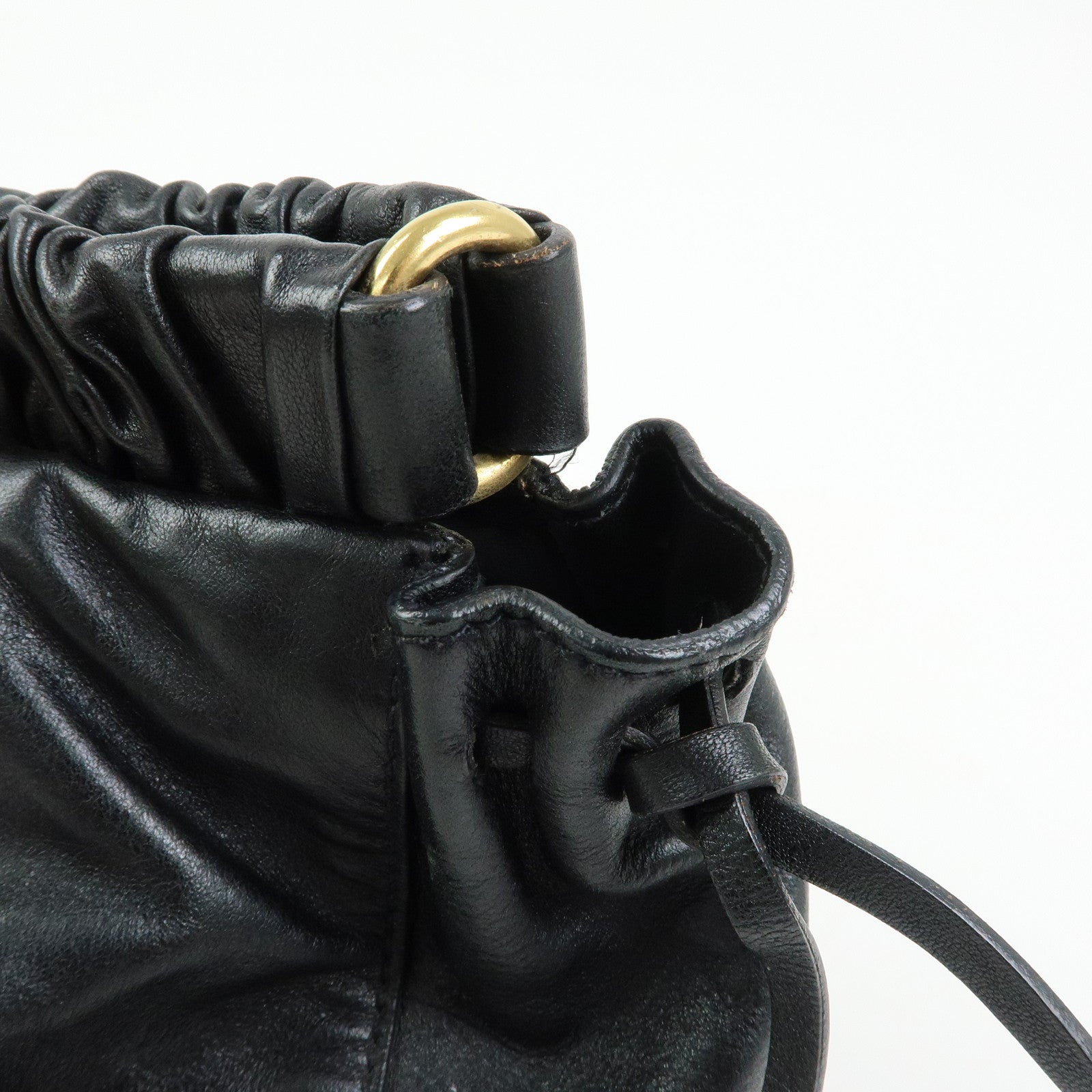 MIU MIU Vitello Lux Leather 2Way Bag Hand Bag Shoulder Bag Black