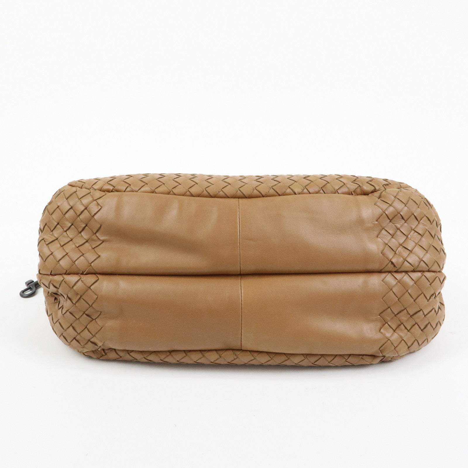 BOTTEGA VENETA Intrecciato Campana Medium Leather Hobo Bag Beige 125787