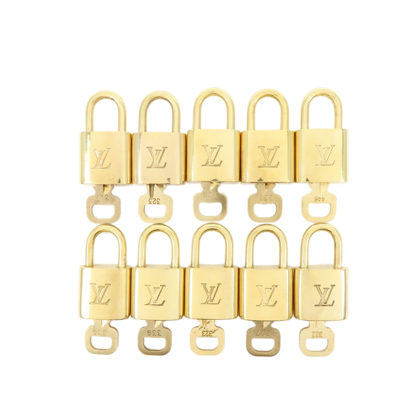 Louis Vuitton Lot of 10 Lock & Key Cadena Key Lock Gold