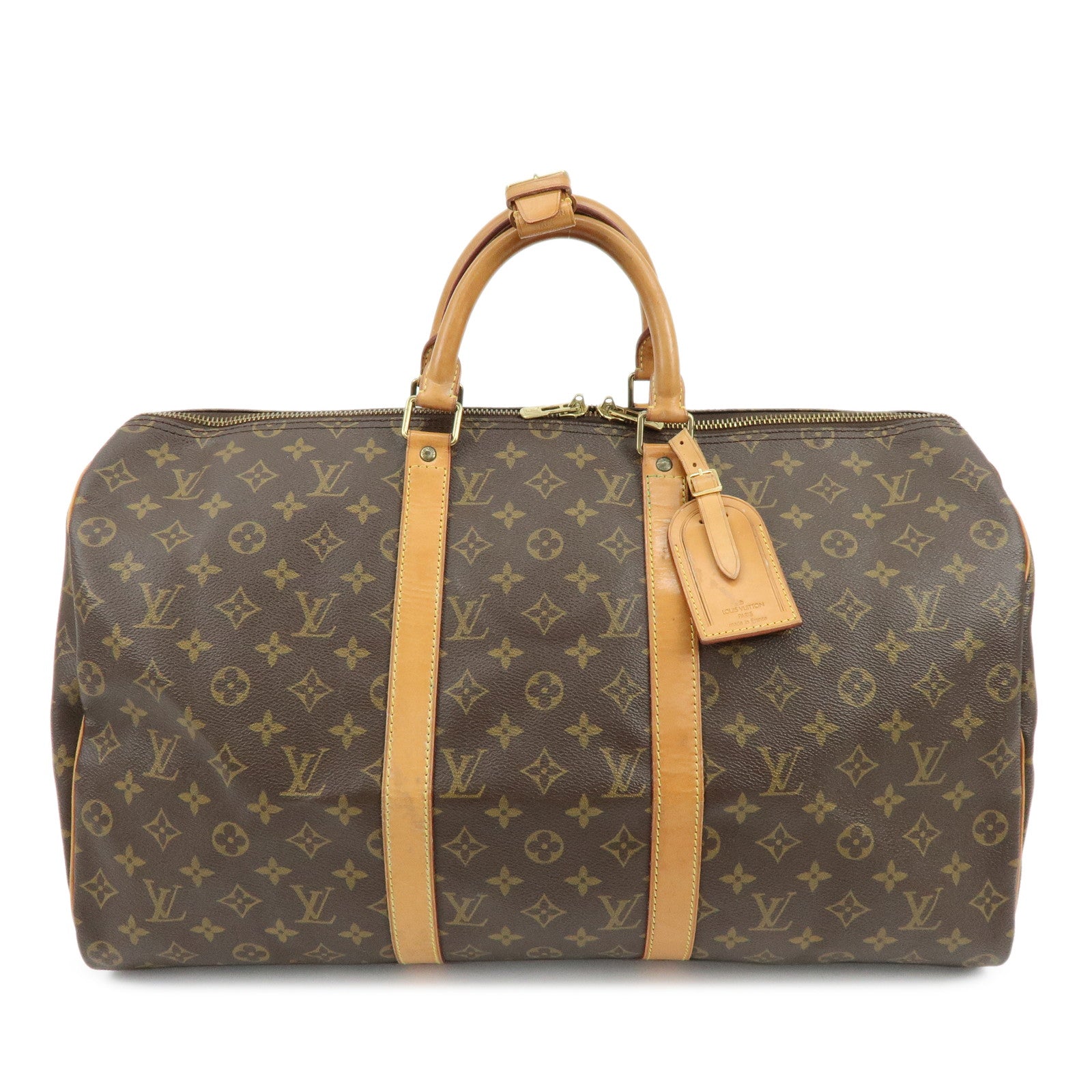 Louis Vuitton Monogram Keep All 50 Boston Bag Brown M41426