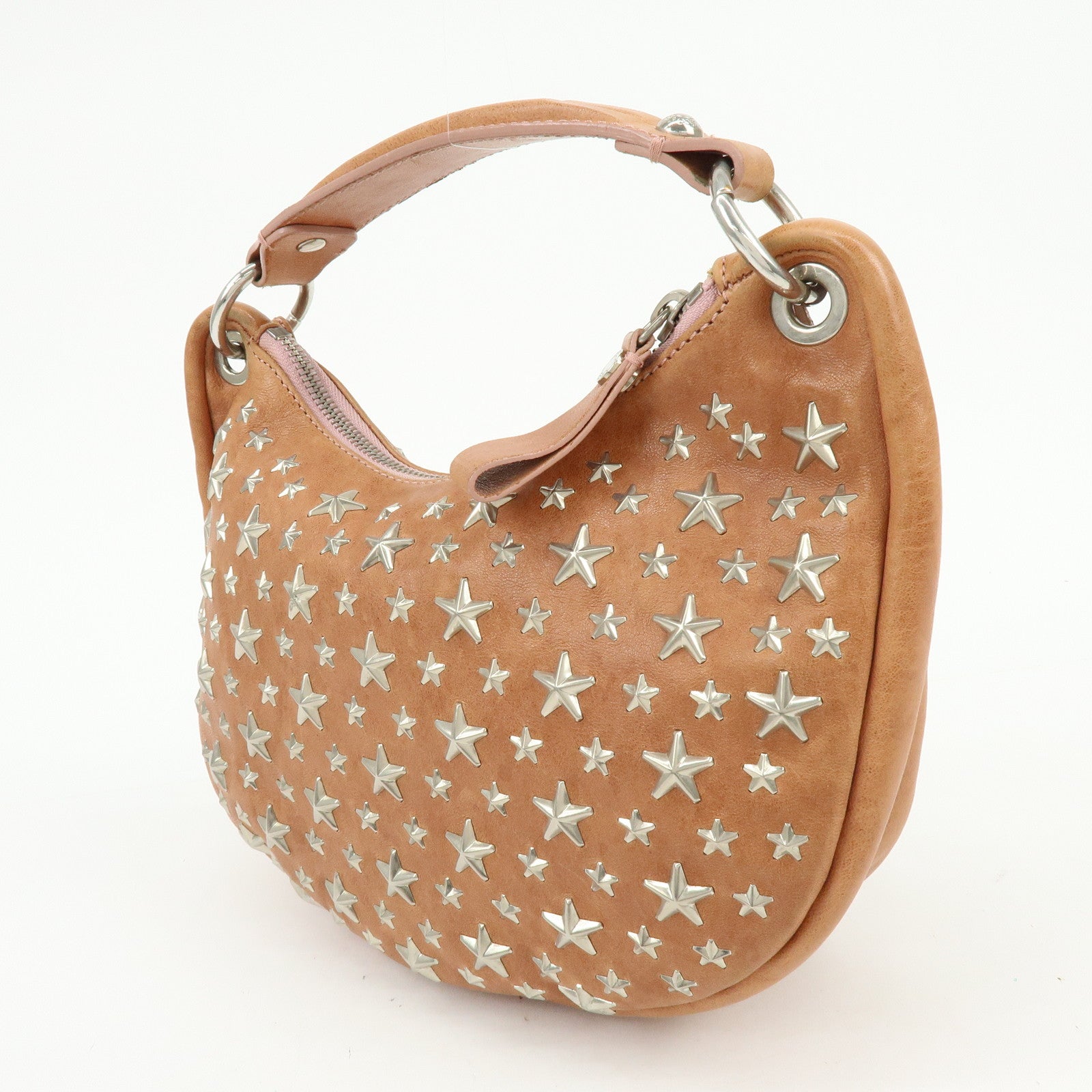JIMMY CHOO Logo Star Studs Stella 2Way Bag Shoulder Bag Hand Bag Brown