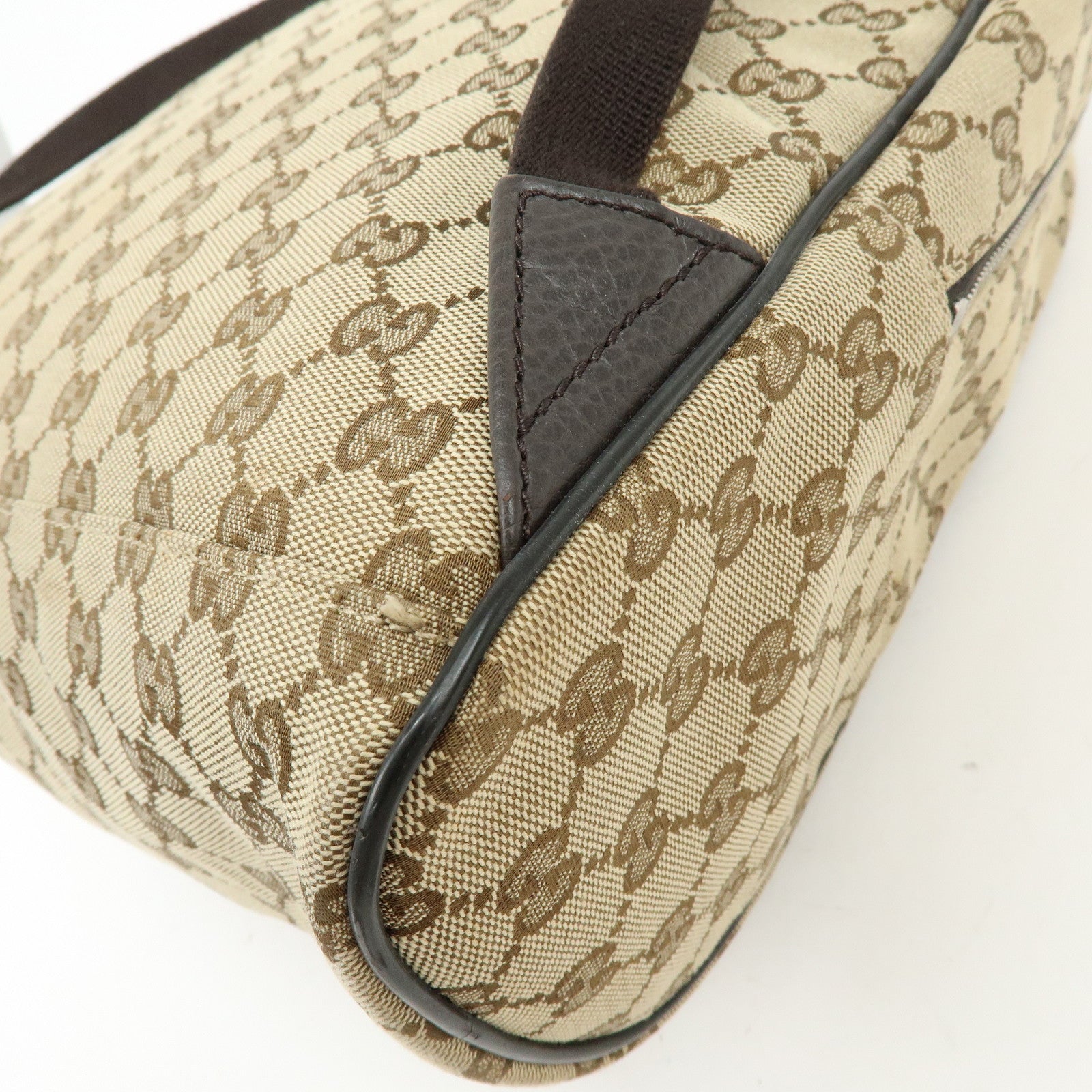 GUCCI GG Canvas Leather Backpack Rucksuck Beige Brown 449906