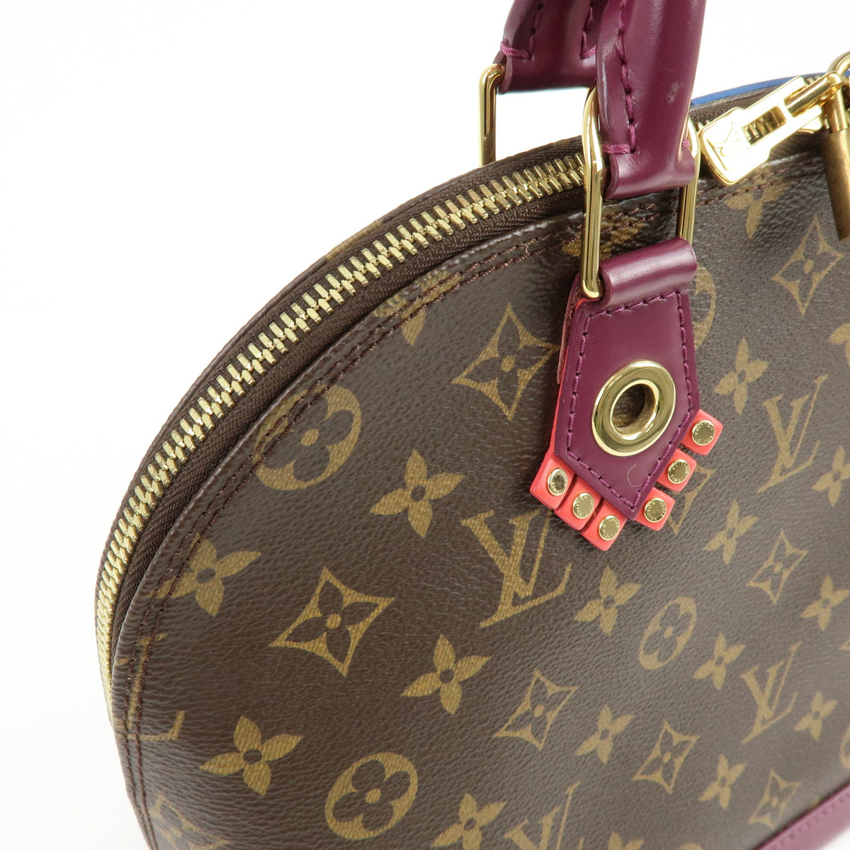 Louis Vuitton Monogram Totem Alma PM Hand Bag Brown Magenta M41662