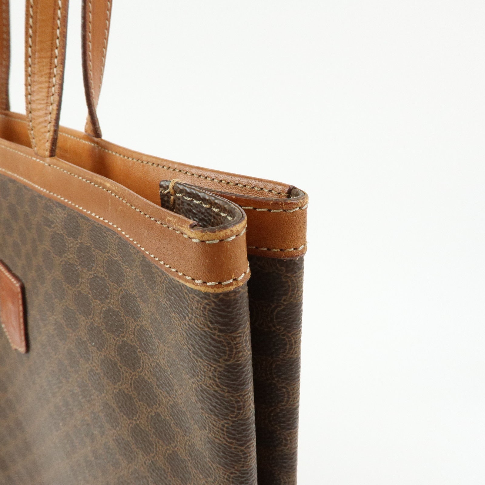 CELINE Macadam PVC Leather Tote Bag Shoulder Bag Brown