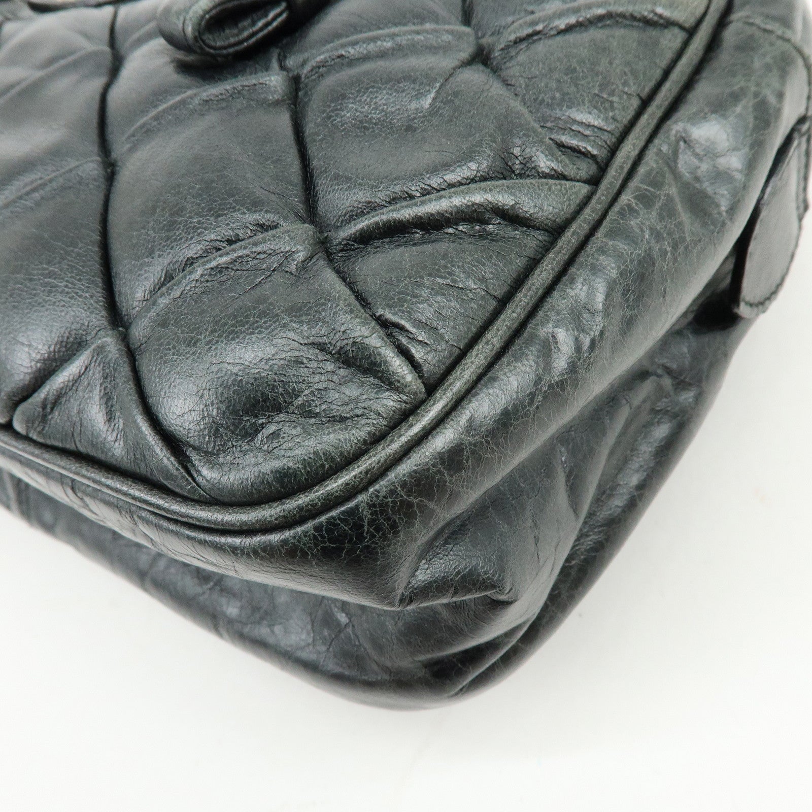 BALENCIAGA The Matelasse Leather Hand Bag Mini Boston Bag 182089