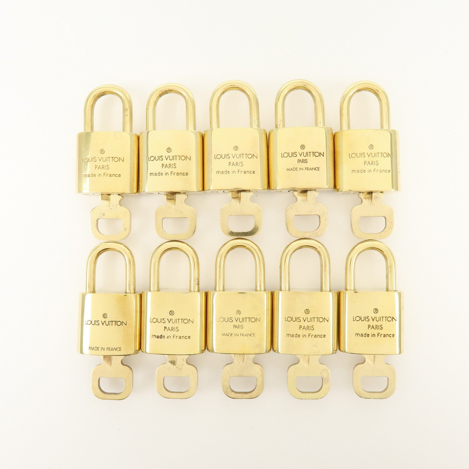 Louis Vuitton Lot of 10 Lock & Key Cadena Key Lock Gold