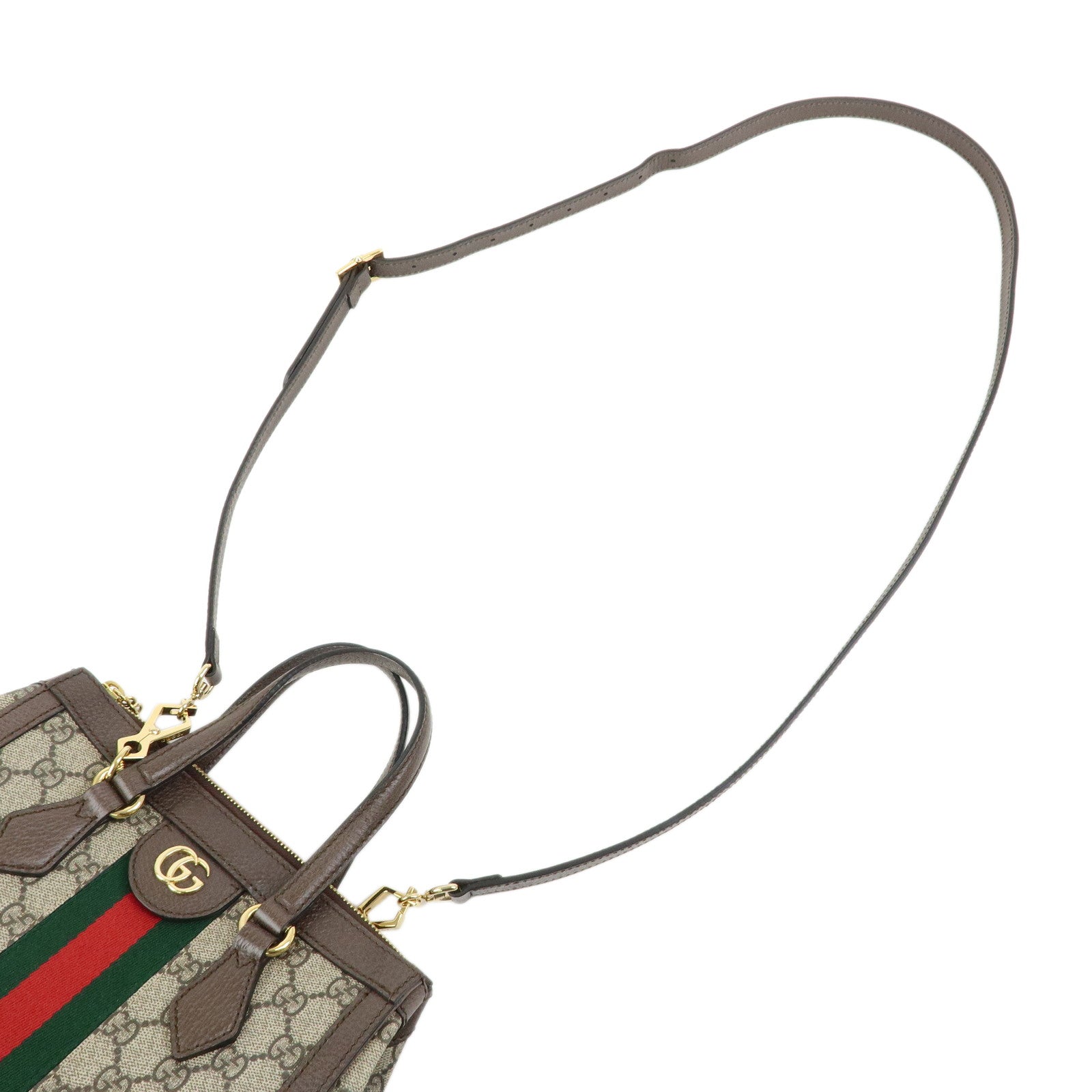 GUCCI Ophidia Sherry  Double G GG Supreme Leather 2Way Hand Bag 547551