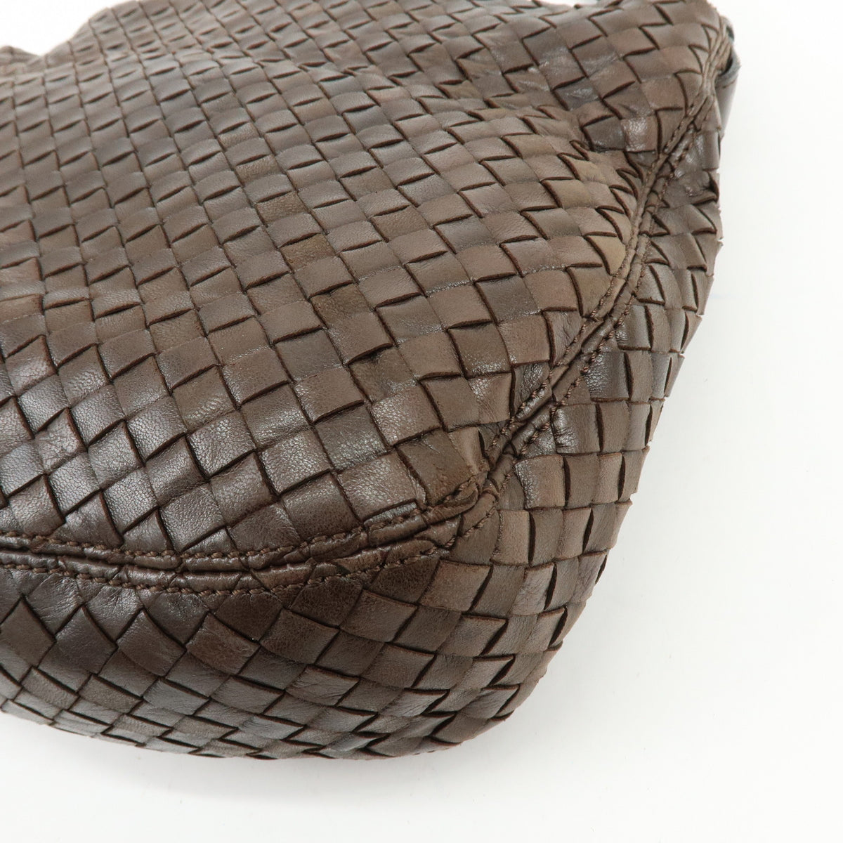 BOTTEGA VENETA Intrecciato Leather Shoulder Bag Hand Bag Brown