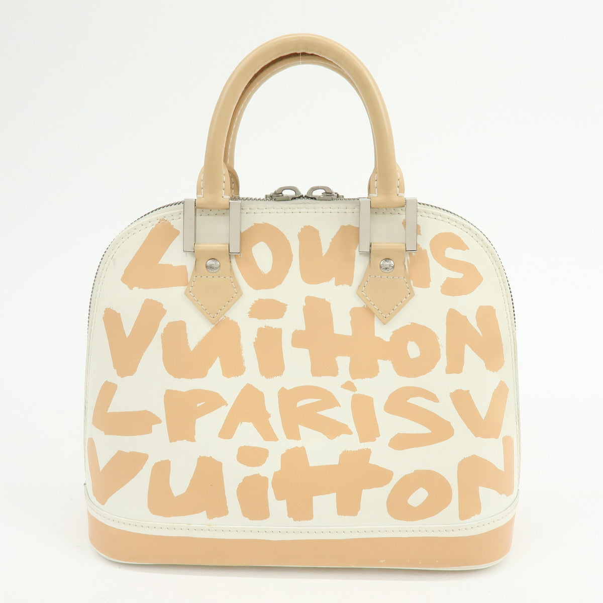 Louis Vuitton Monogram Graffiti Alma MM Leather Hand Bag Beige M92180