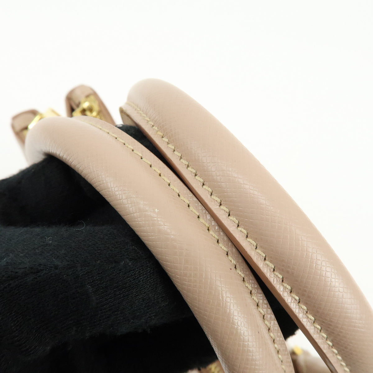 PRADA Triangle Logo Galleria Saffiano Leather 2Way Bag Beige BN1801