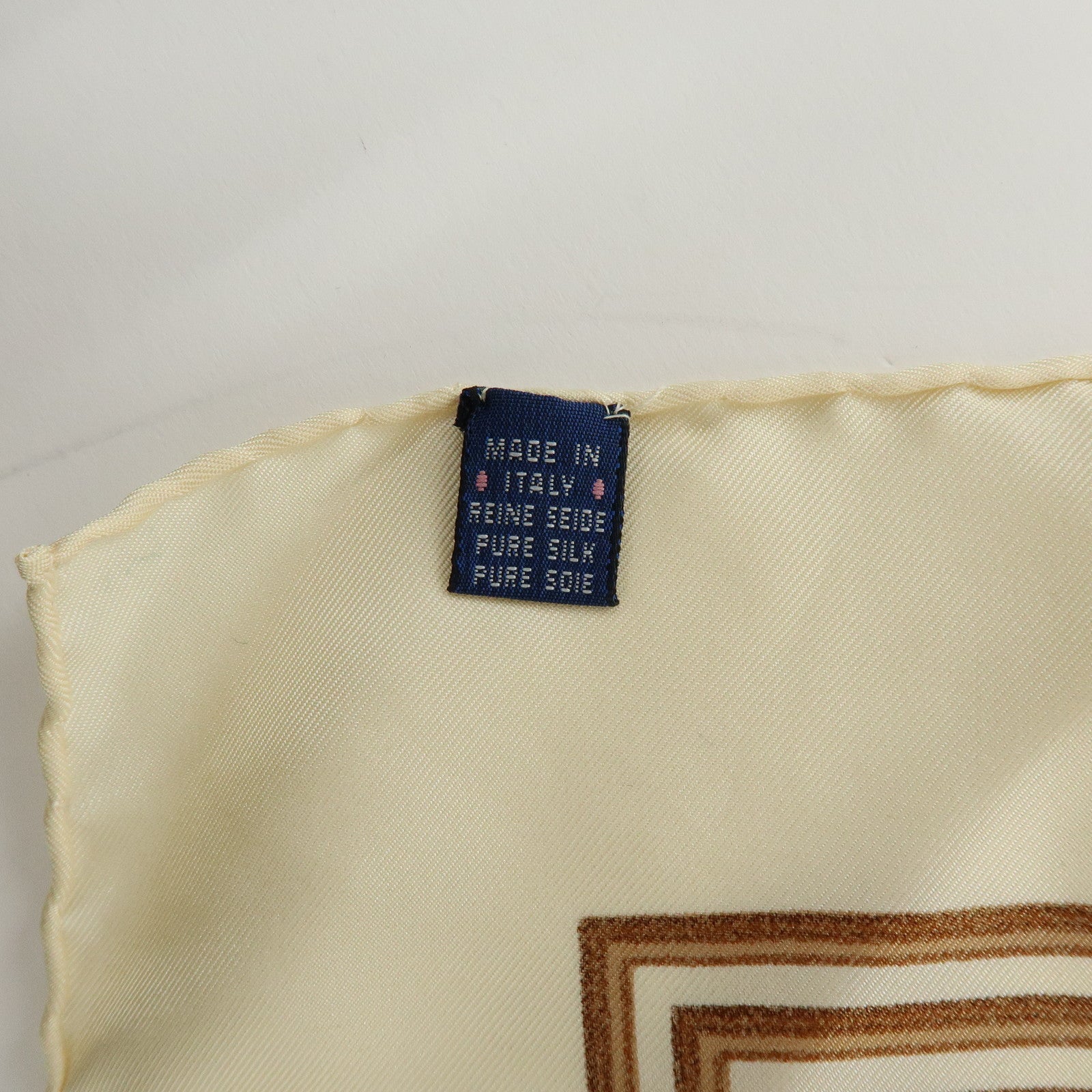 BURBERRY Nova Plaid Silk 100% Scarf Coin Motif Beige Brown