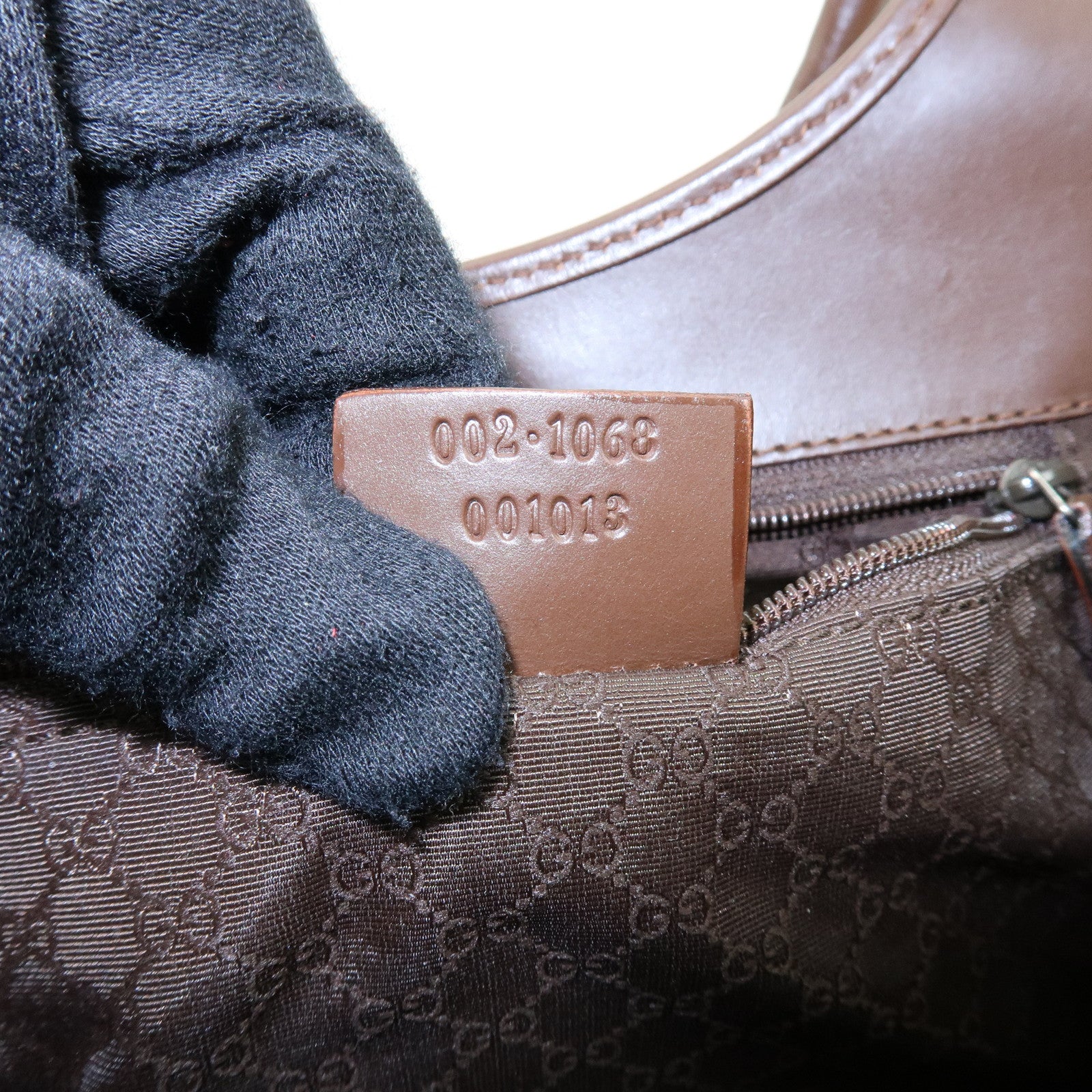 GUCCI Jackie Sherry Canvas Leather Shoulder Bag Hand Bag 002.1068