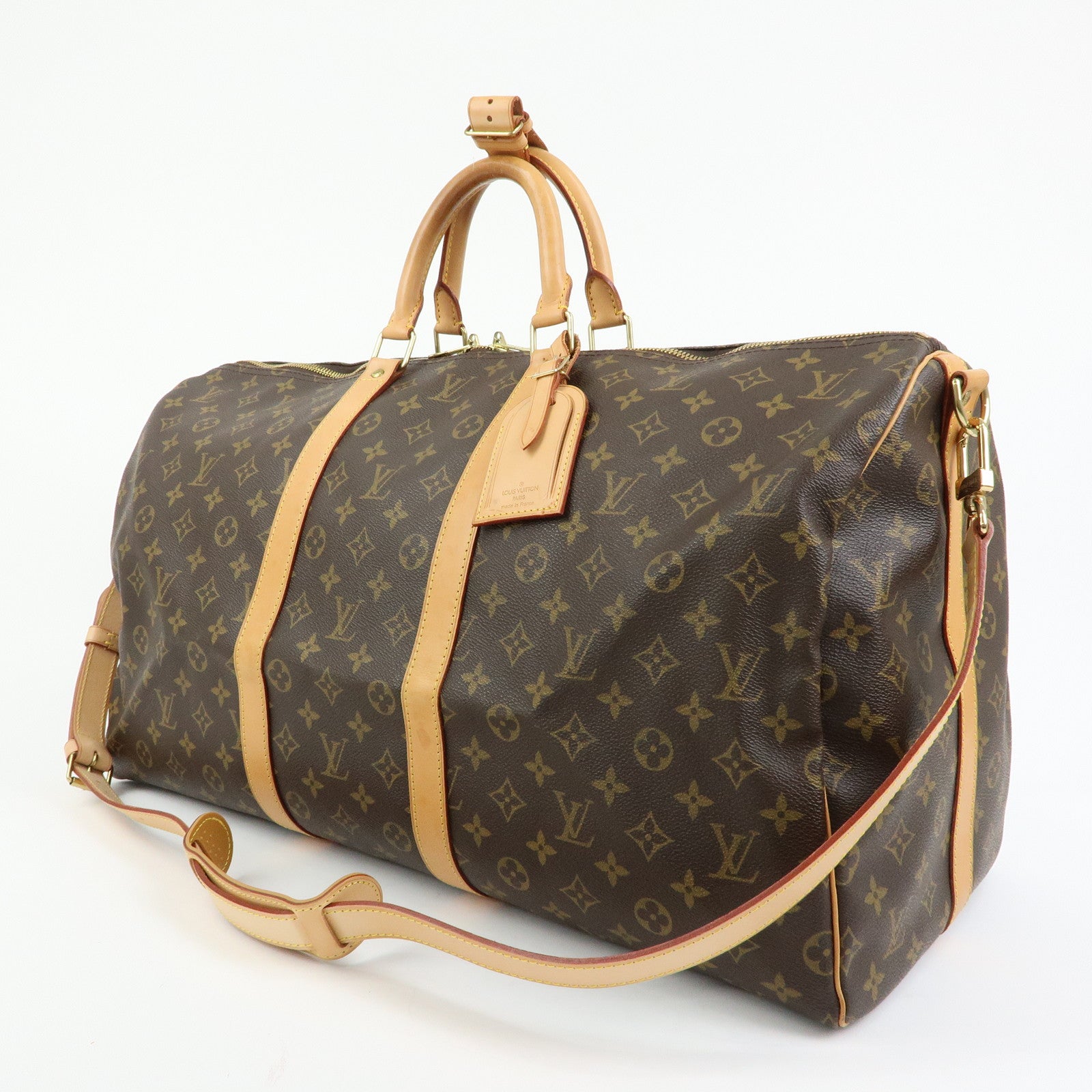 Louis Vuitton Monogram Keep All Bandouliere 55 Boston Bag M41414