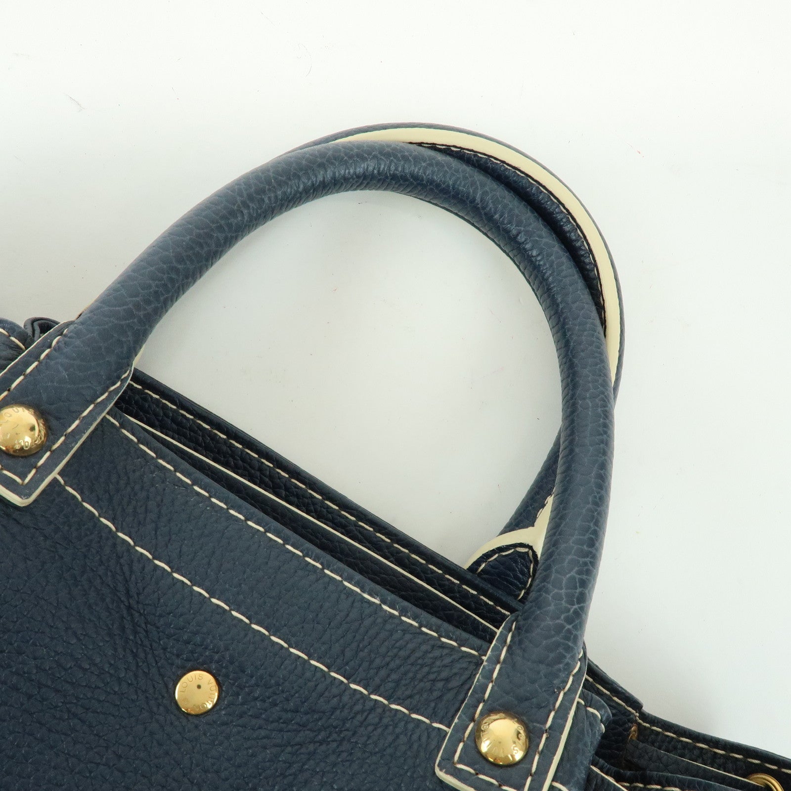 Louis Vuitton T&B Tobago Leather Shoe Bag Hand Bag Blue M95149