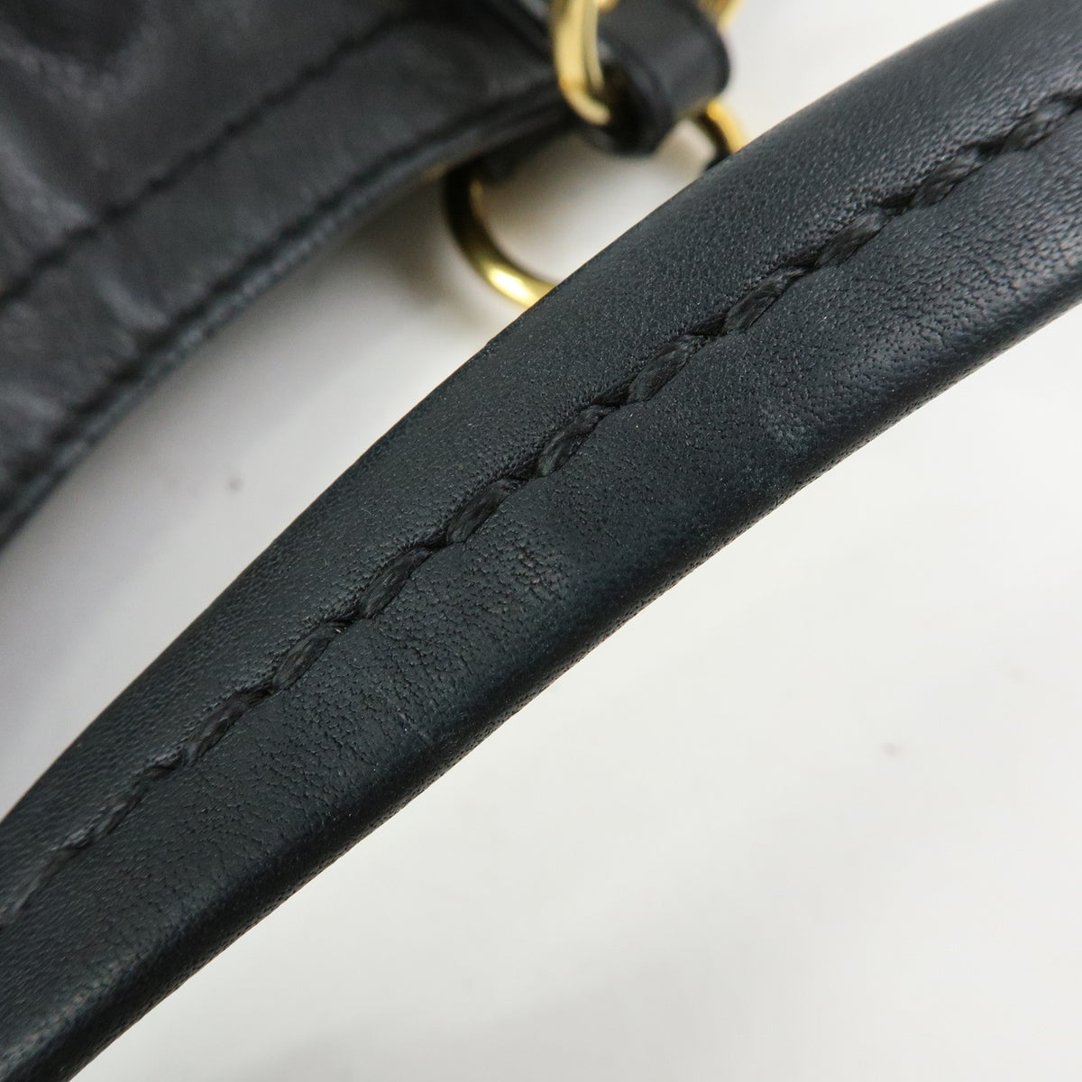 PRADA Soft Calf Leather Tote Bag Shoulder Bag Black BR4691