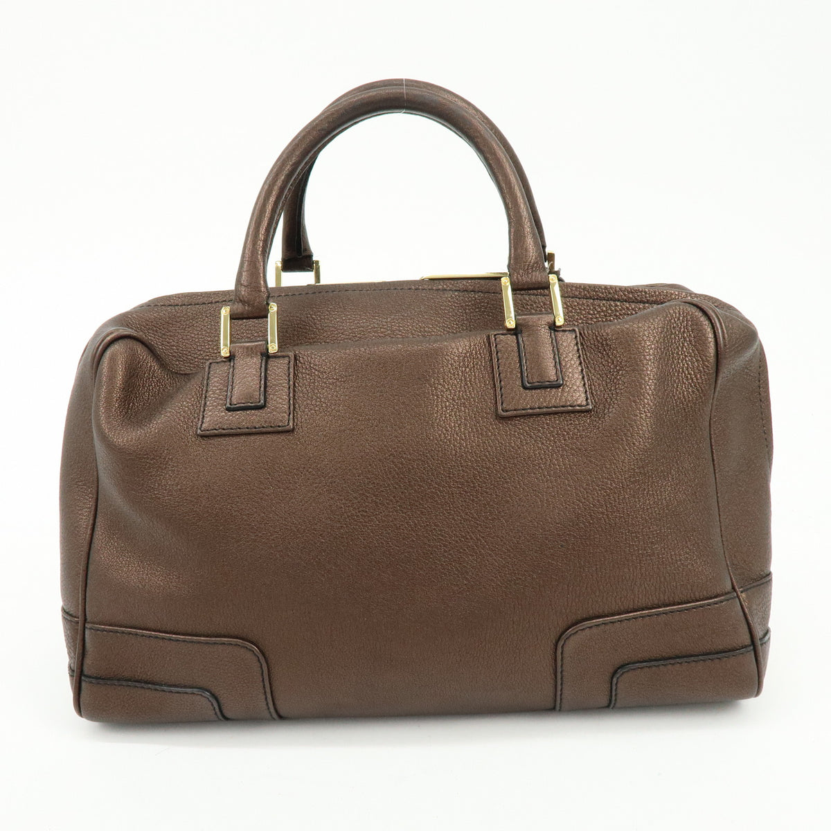 LOEWE Anagram Amazona 36 Hand Bag Boston Bag Metallic Brown