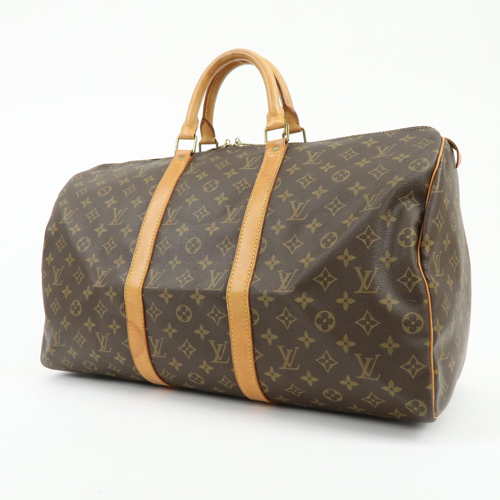 Louis Vuitton Monogram Keep All 50 Boston Bag Hand Bag Brown M41426