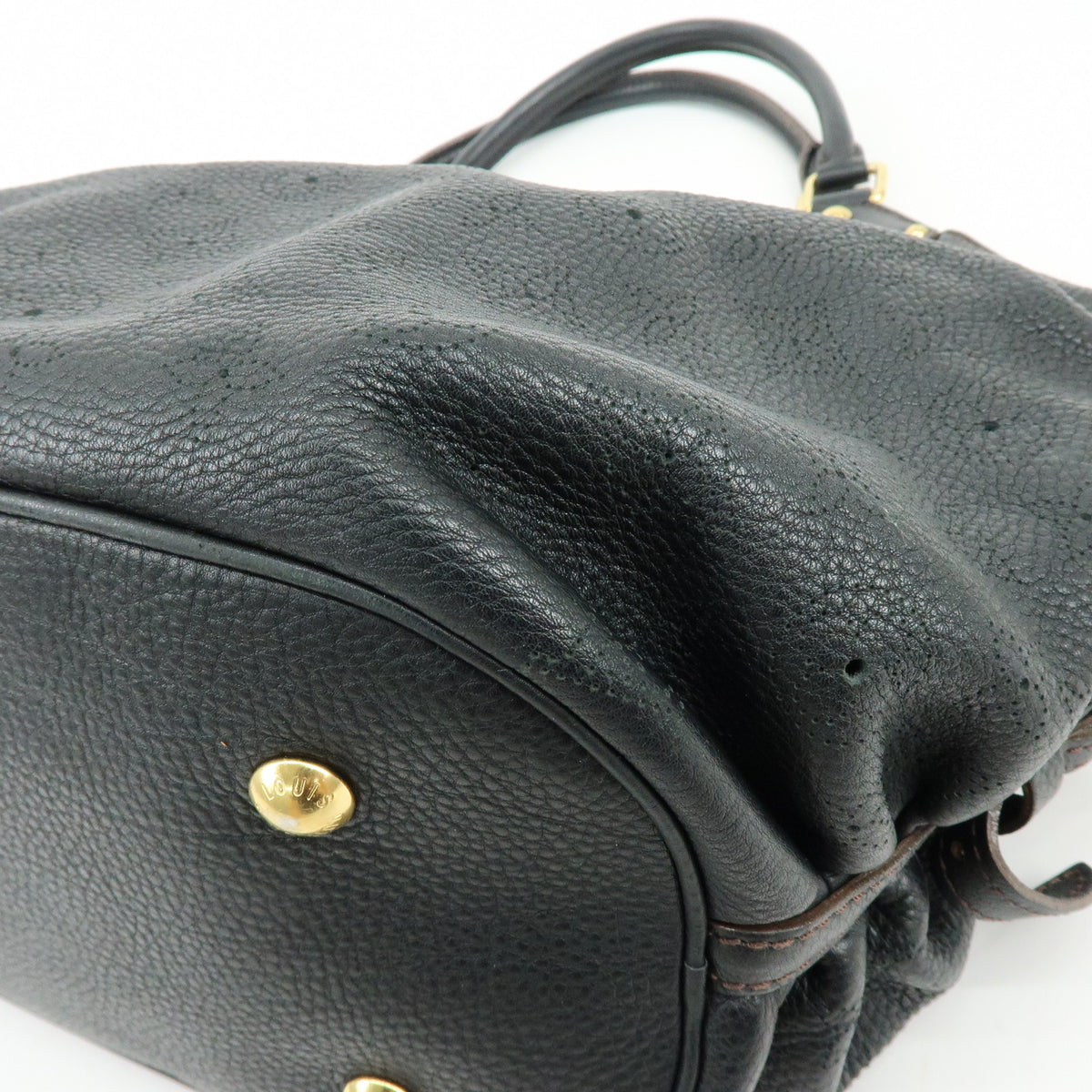 Louis Vuitton Monogram Leather Mahina L Shoulder Bag Noir M95765