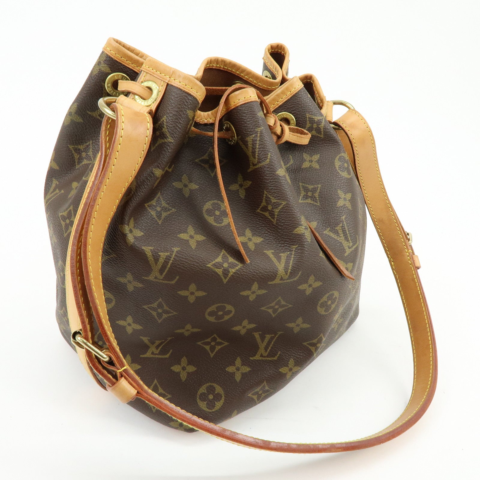 Louis Vuitton Monogram Petit Noe Shoulder Bag Brown M42226