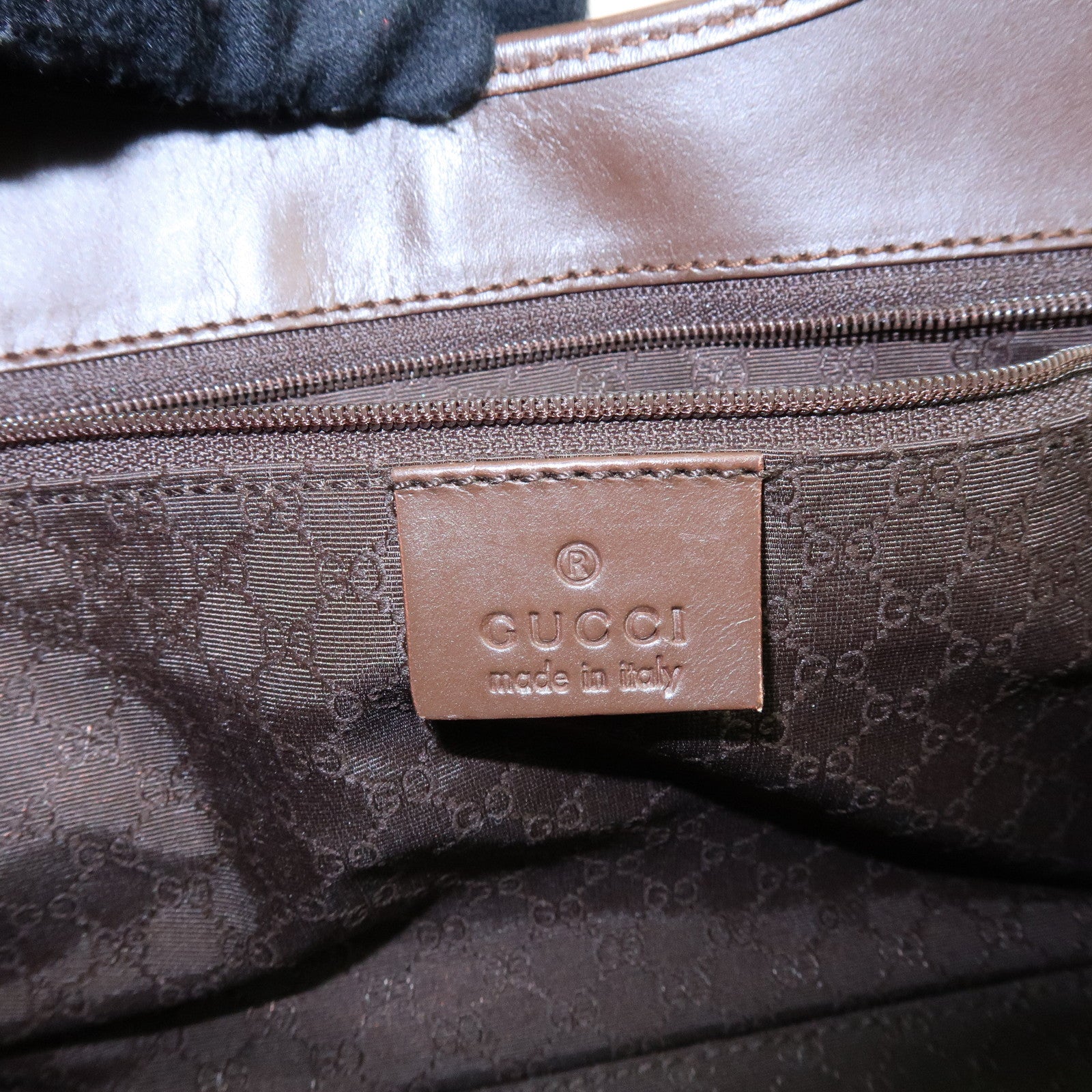 GUCCI Jackie Sherry Canvas Leather Shoulder Bag Hand Bag 002.1068