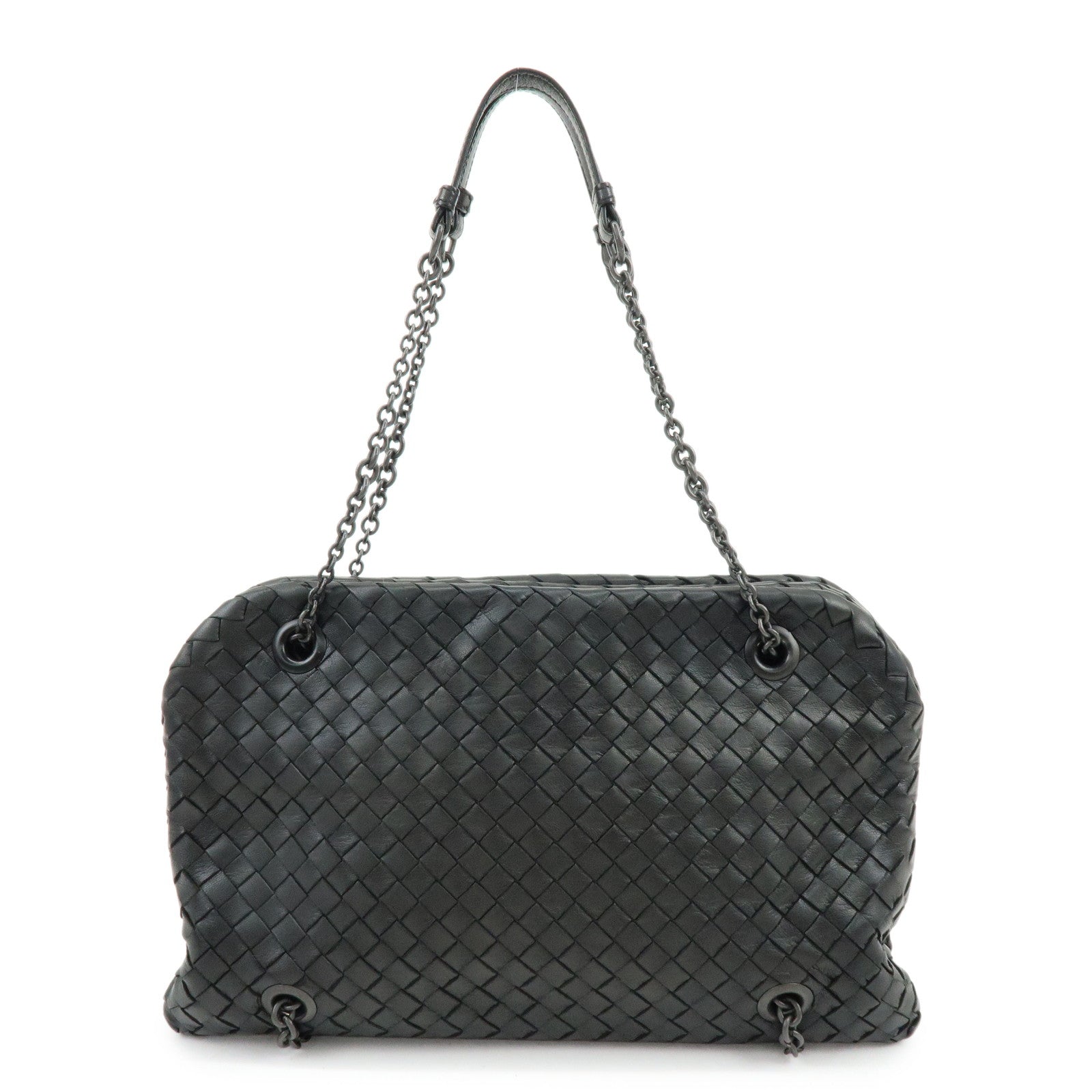 BOTTEGA VENETA Intrecciato Shoulder Bag Hand Bag Black