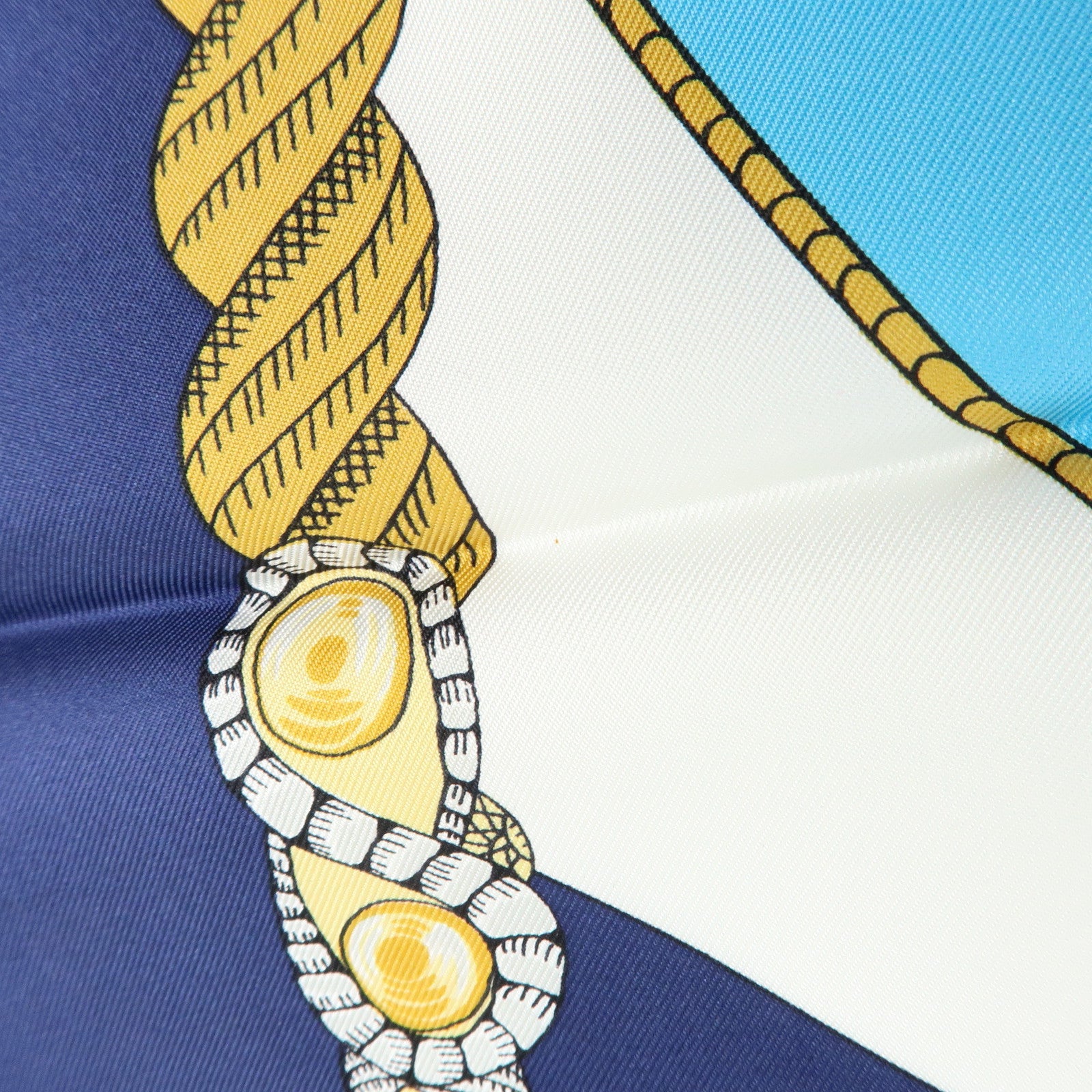 HERMES Carre 90 Silk 100% Scarf Circus Blue Yellow White