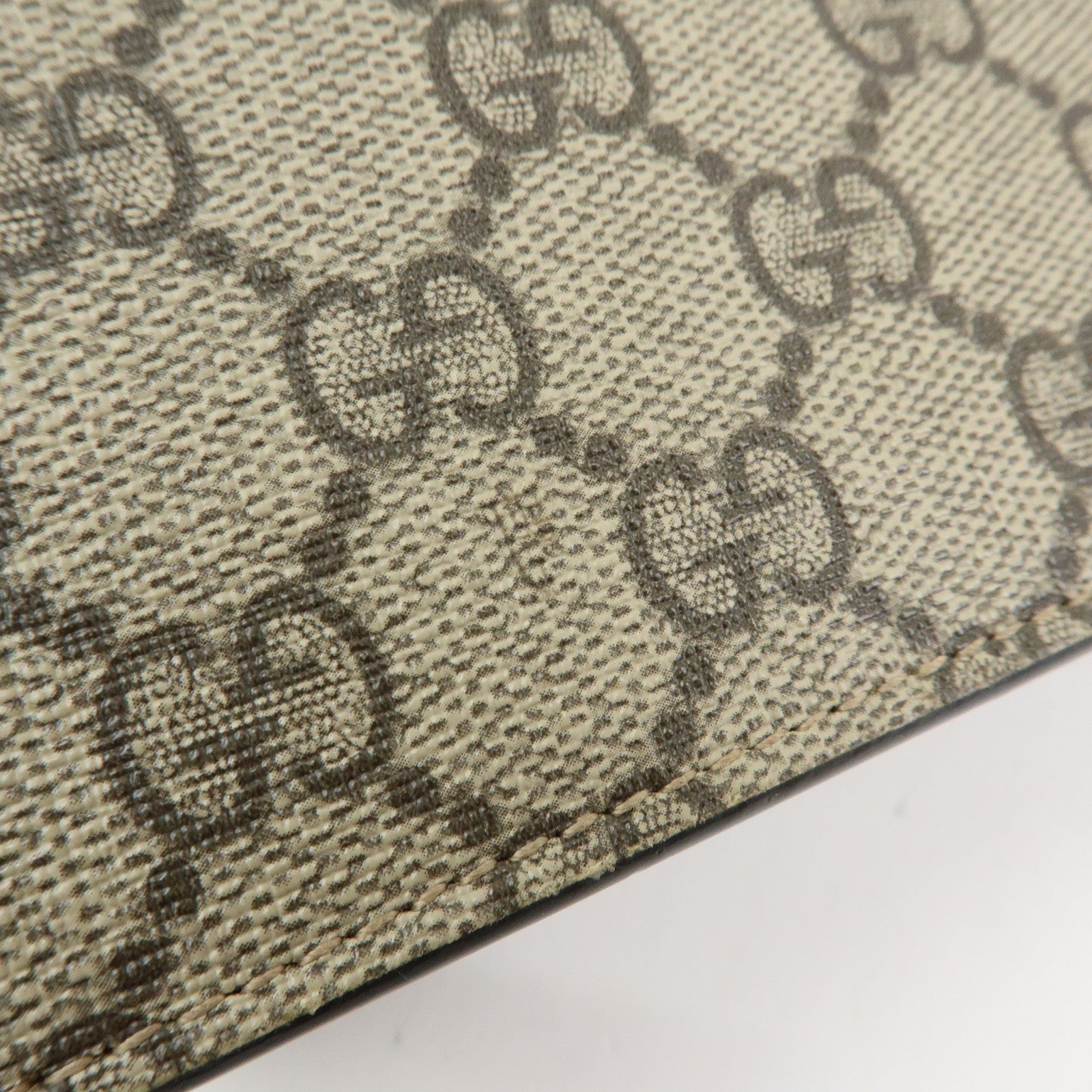 GUCCI Interlocking G GG Supreme Leather Chain Shoulder Bag Beige 481291