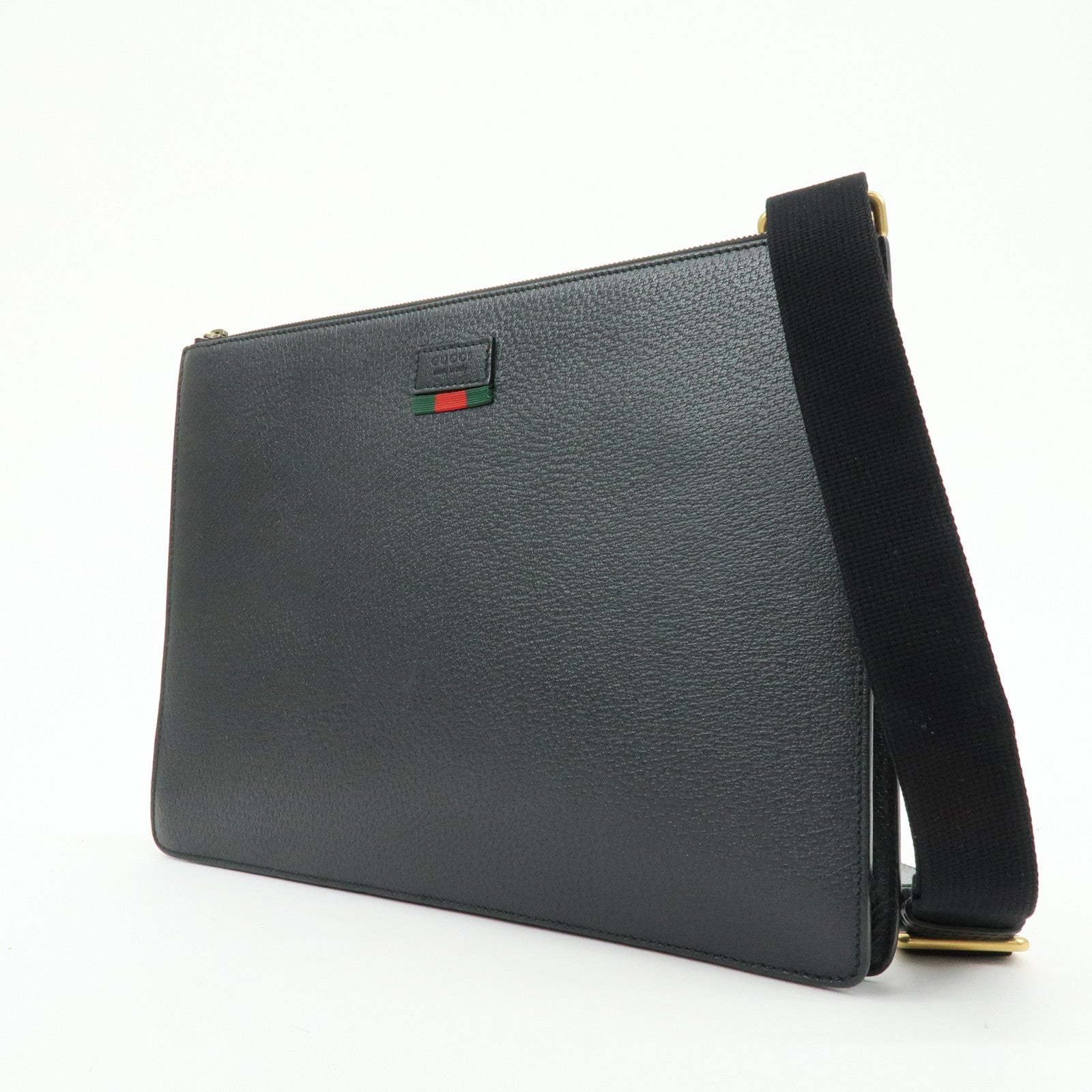 GUCCI Sherry Leather 2Way Shoulder Crossbody Bag  Black 450976