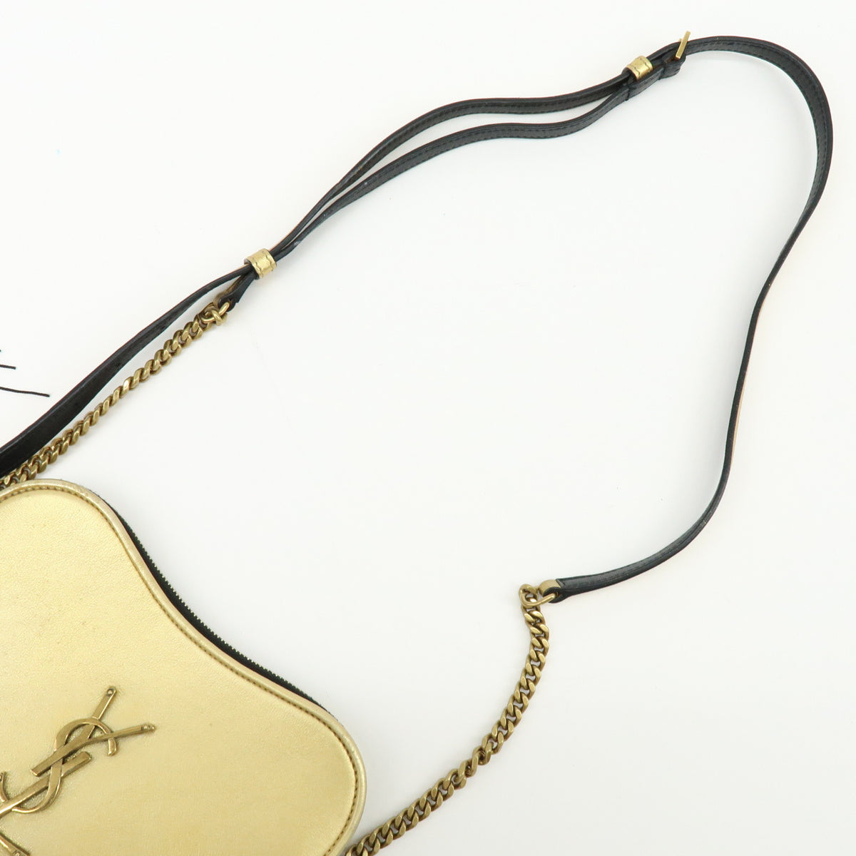 SAINT LAURENT PARIS Cassandra Leather Shoulder Bag Tassel Gold 540694