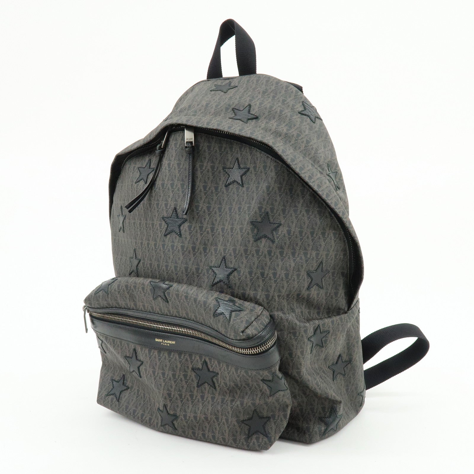SAINT LAURENT PARIS Star Monogram PVC Leather Backpack Rucksack 415458