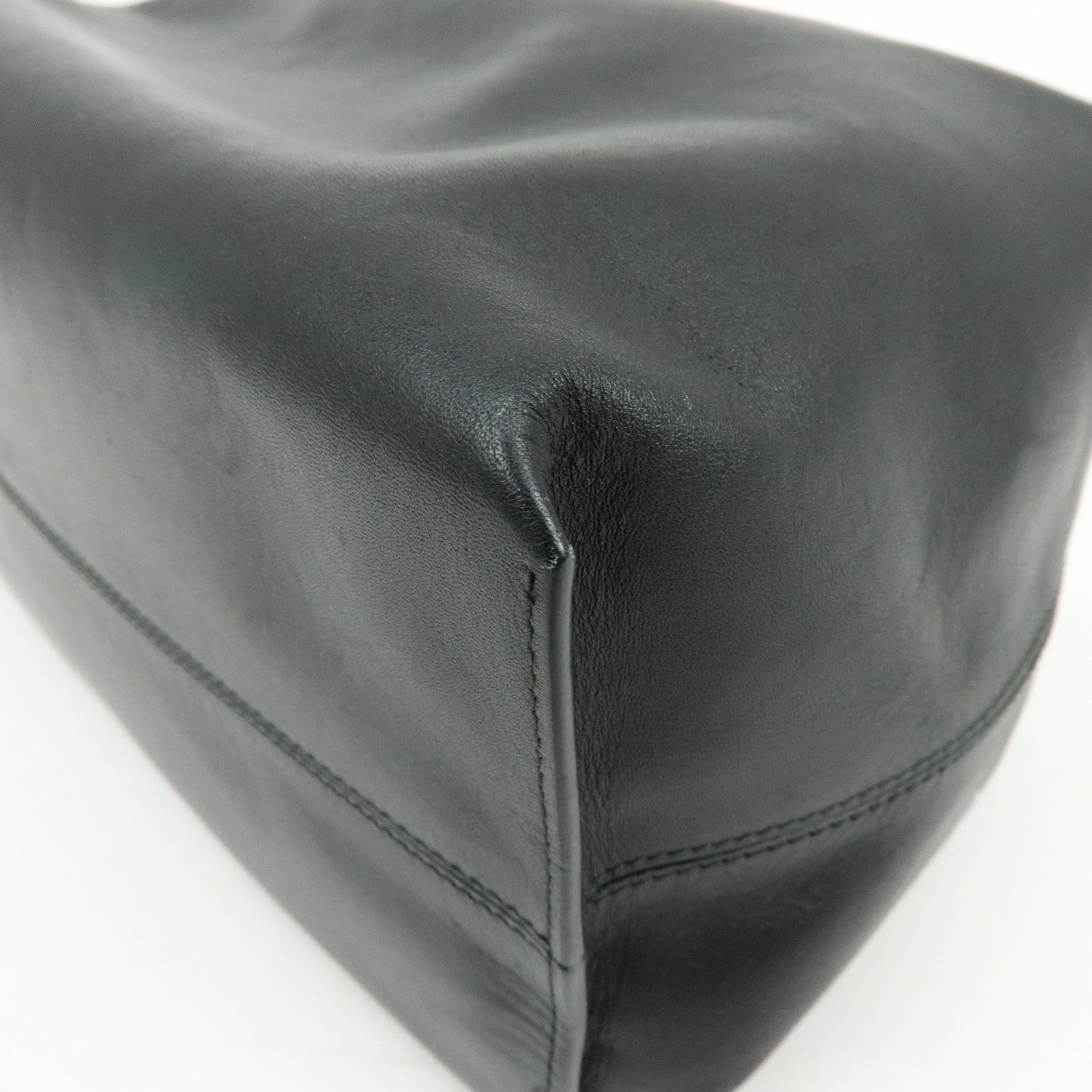 LOEWE Anagram Nappa Leather Hand Bag Pouch Black