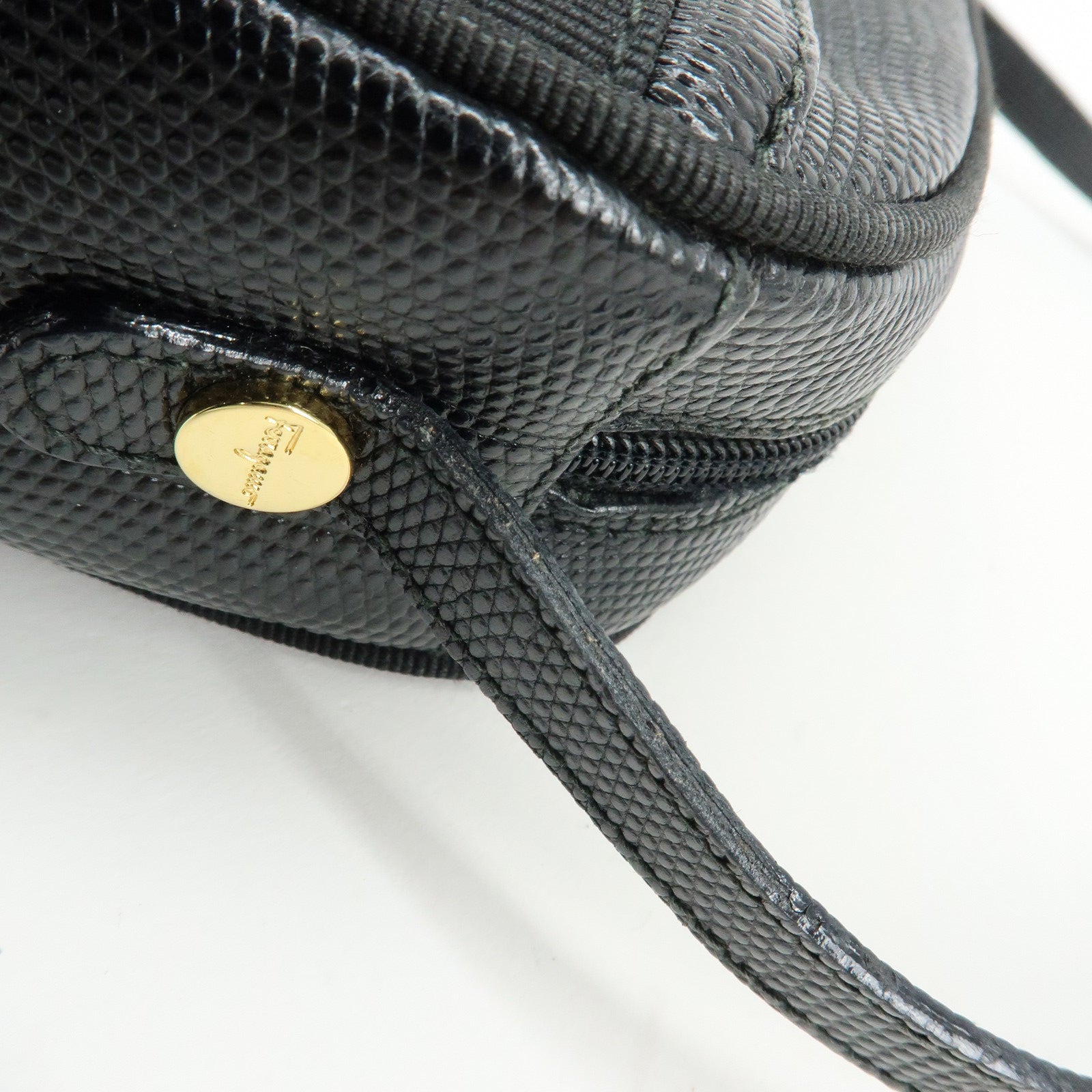 Ferragamo Vara Embossed Leather Shoulder Crossbody Bag Black