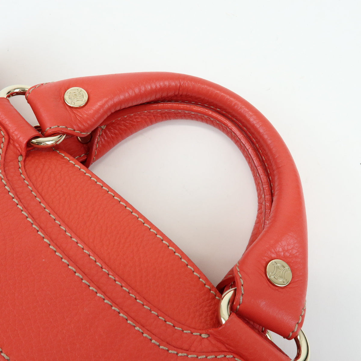 CELINE Boogie Bag Leather Hand Bag Tote Bag Red