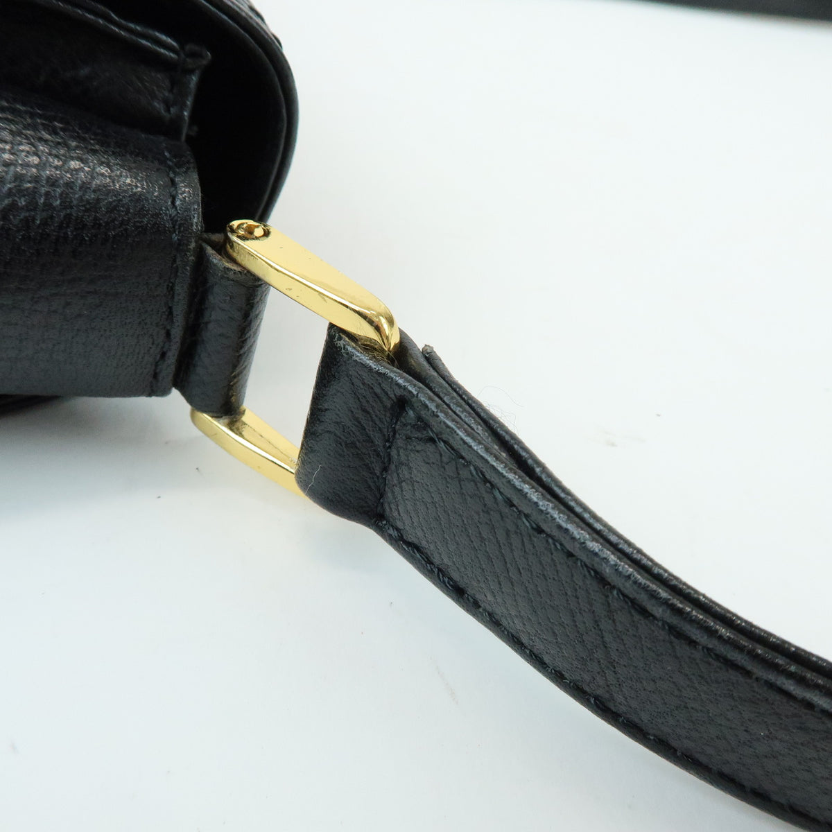 VALENTINO V Logo Leather Shoulder Bag Crossbody Bag Tassel Charm Black