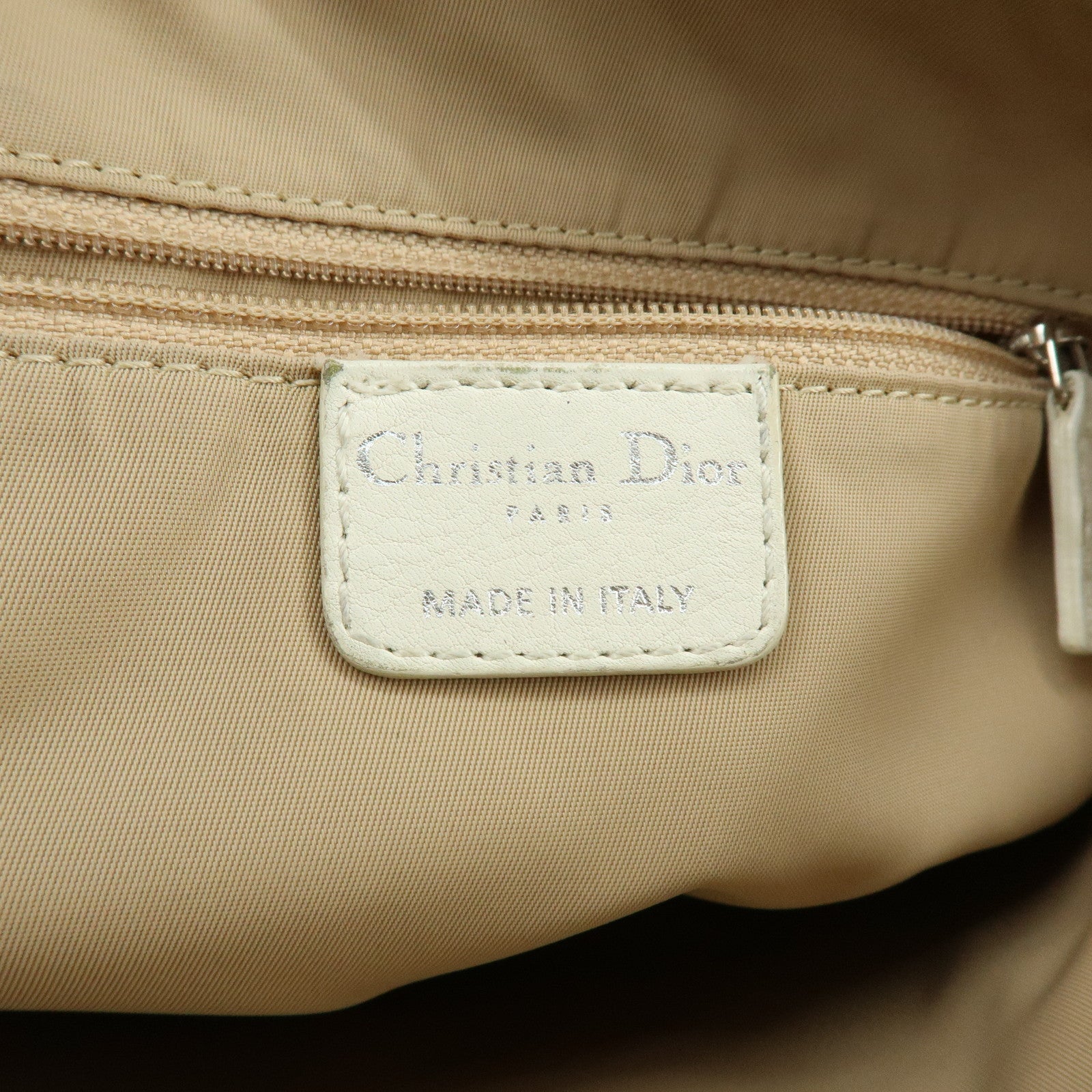 Christian Dior Street Chic Trotter Canvas Leather Shoulder Bag Beige