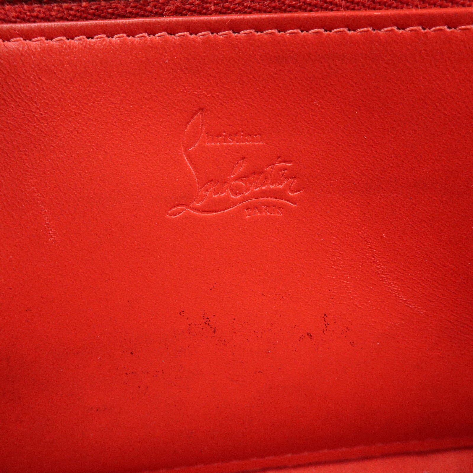 Christian Louboutin Studs Leather Round Zippy Compact Wallet Black