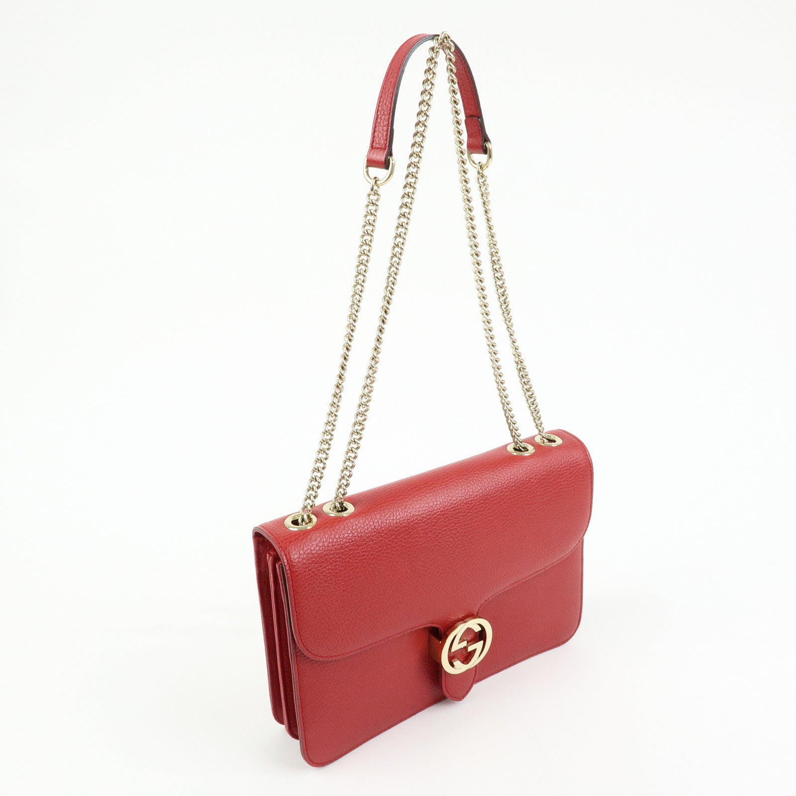 Gucci Interlocking G Leather Chain Shoulder Bag Crossbody Bag 510303