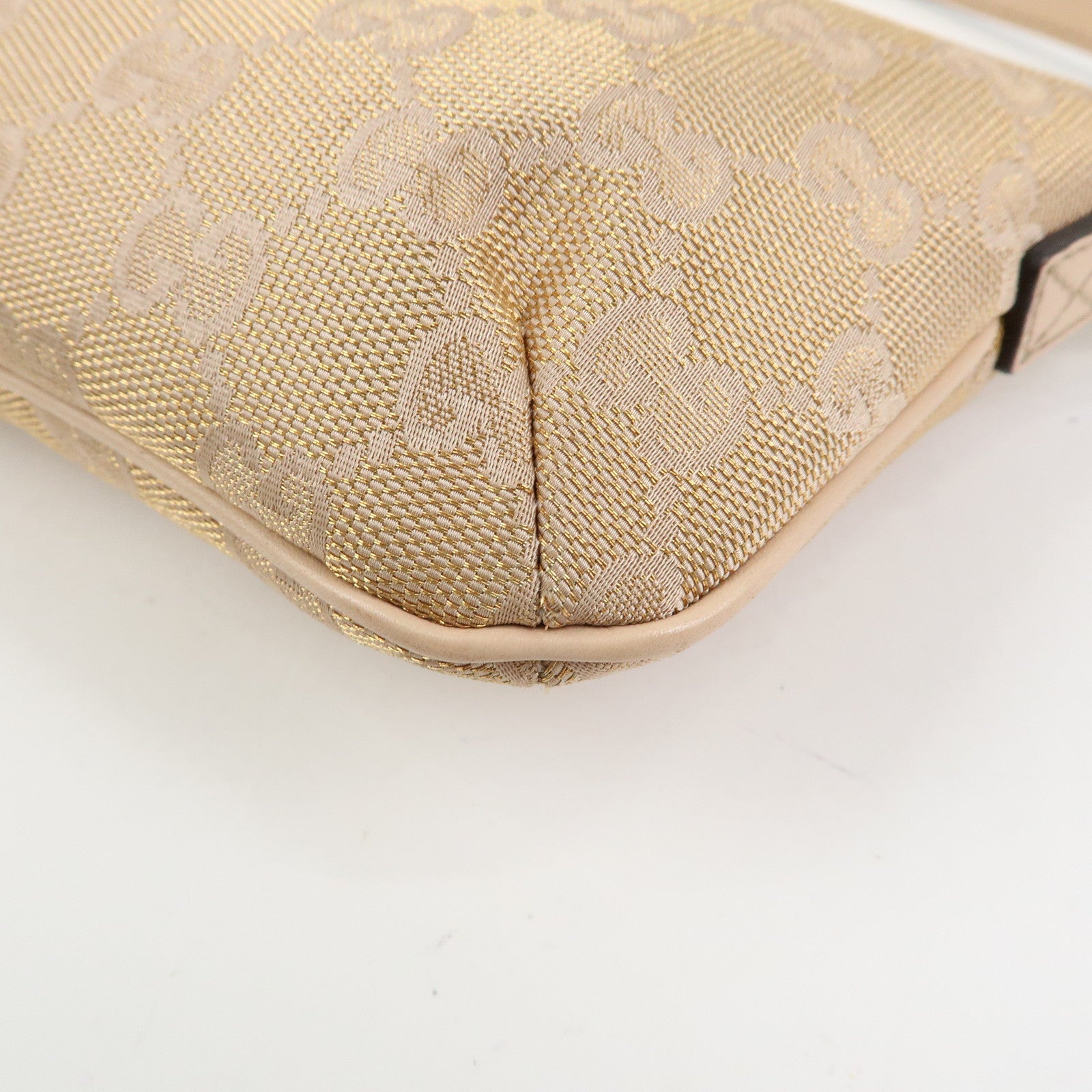 Gucci GGパターン ポーチ ベージュ GUCCI GG Canvas Leather Hand Bag Pouch Beige Pink 190393