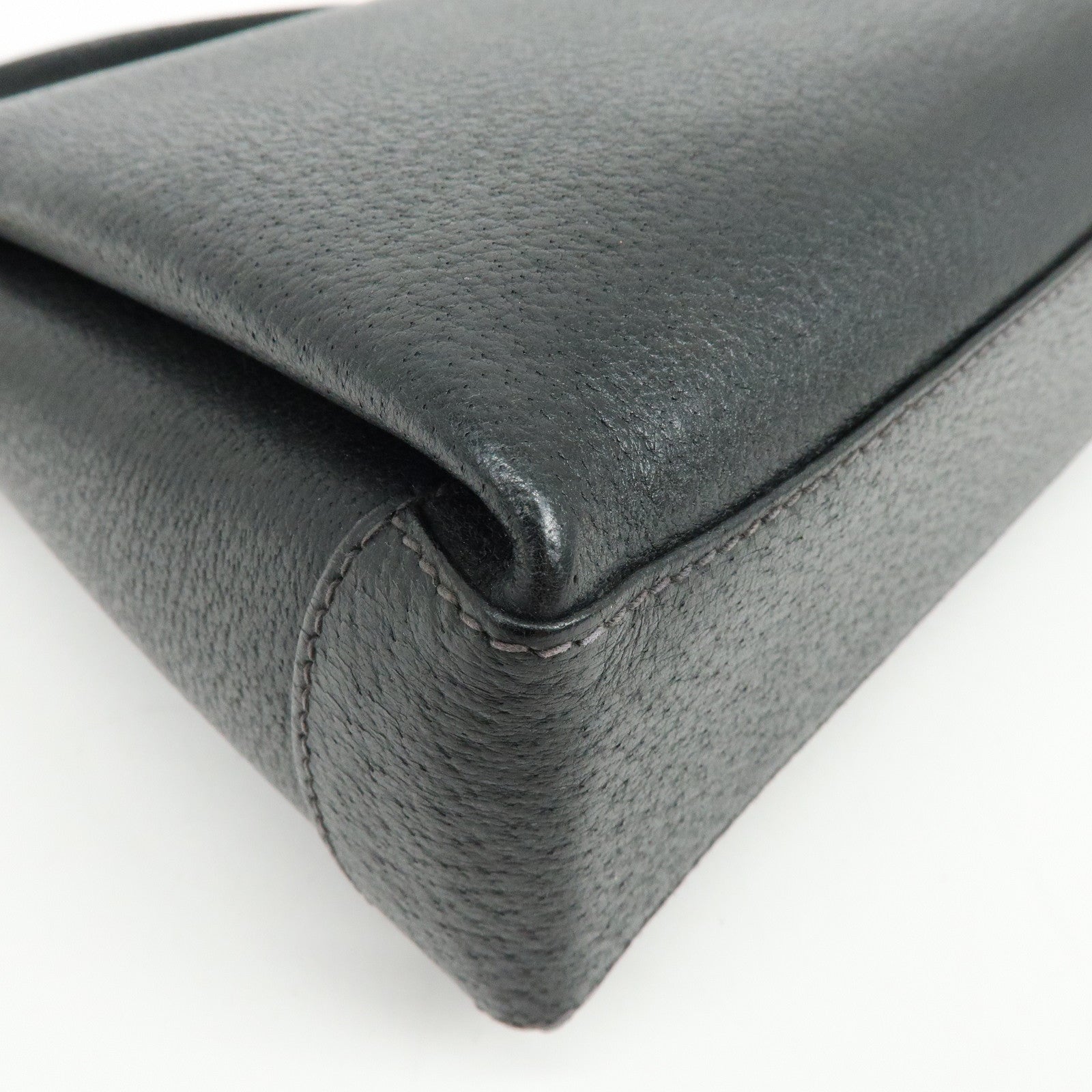 GUCCI Bamboo Turn Lock Leather Mini Hand Bag Black 000・33・0249