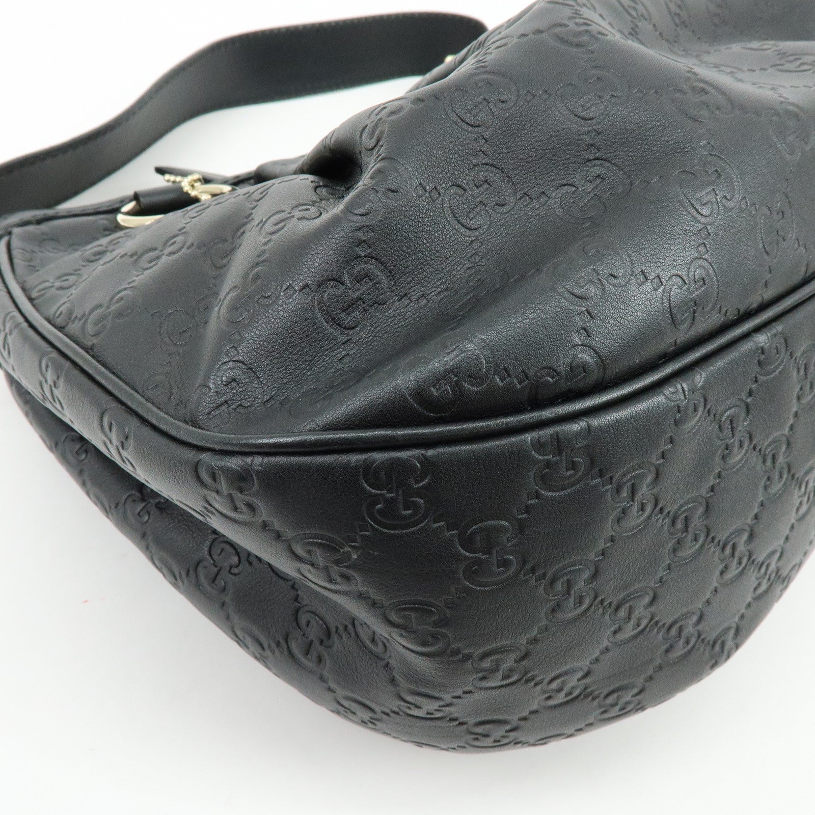 GUCCI Sukey Guccissima Leather Shoulder Bag Hand Bag Black 232955