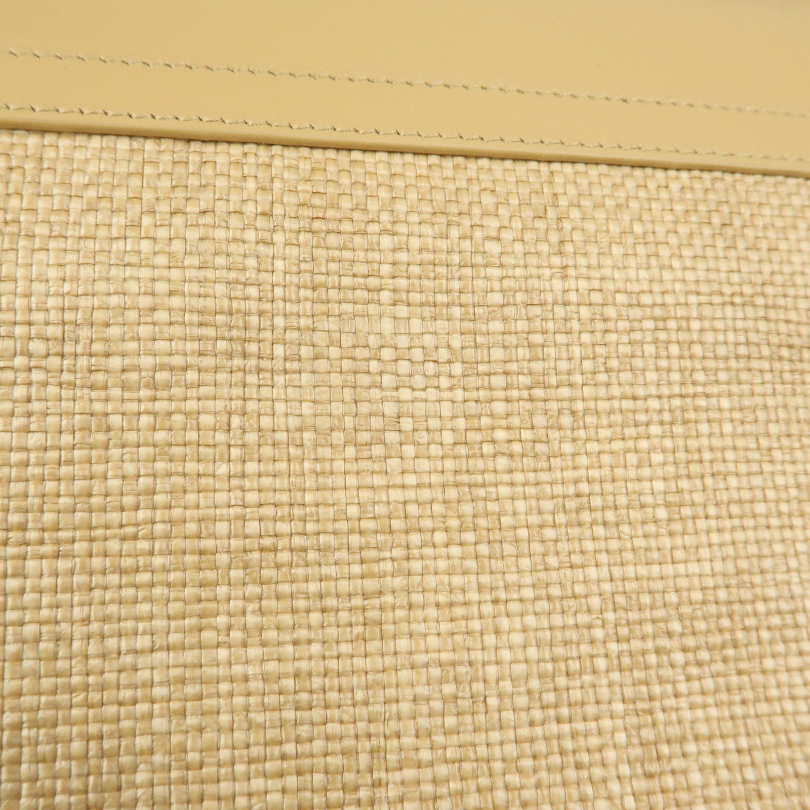 SAINT LAURENT PARIS Uptown Pouch Straw Leather Clutch Bag 565739