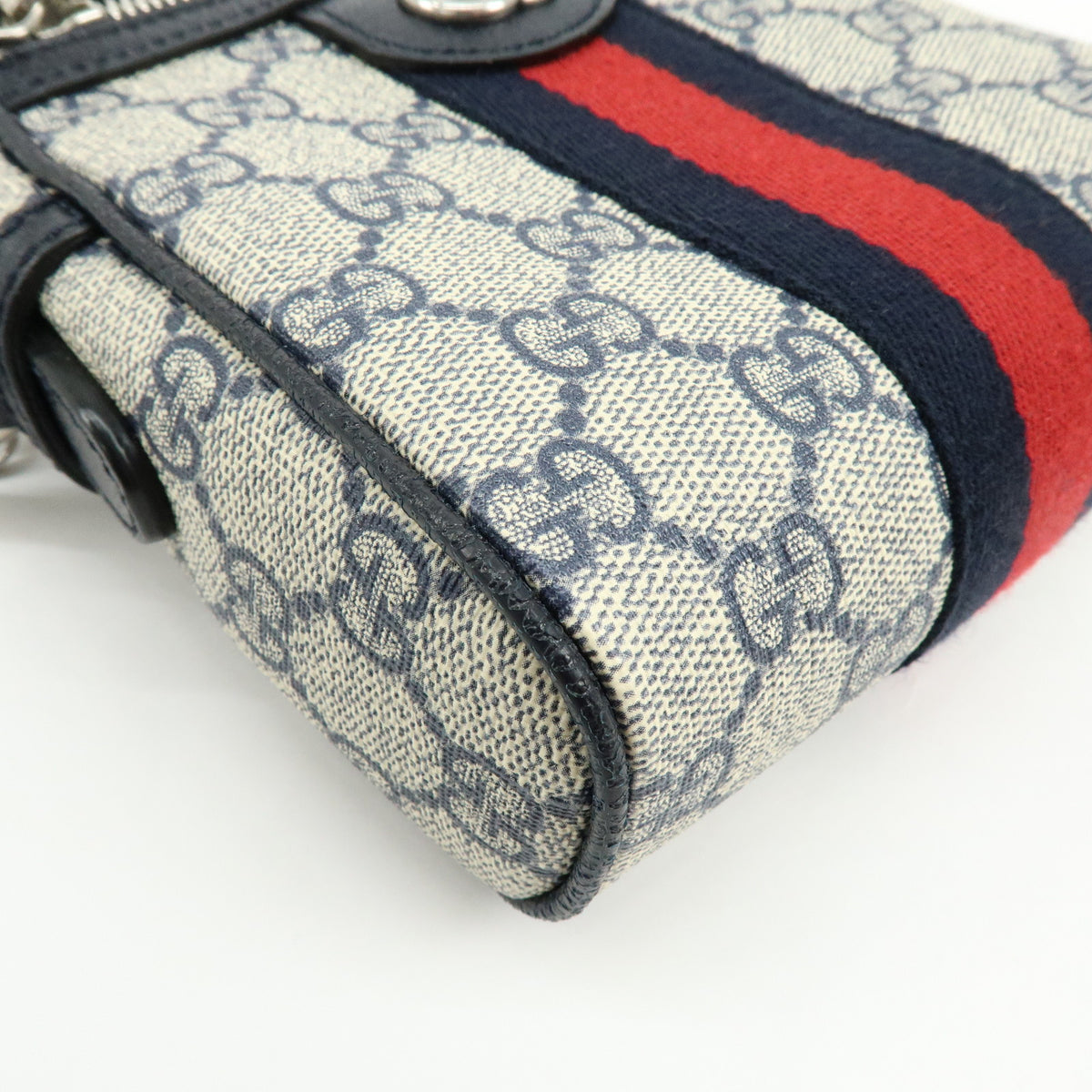 GUCCI Ophidia Sherry GG Supreme Leather Shoulder Bag Dark Navy 598127